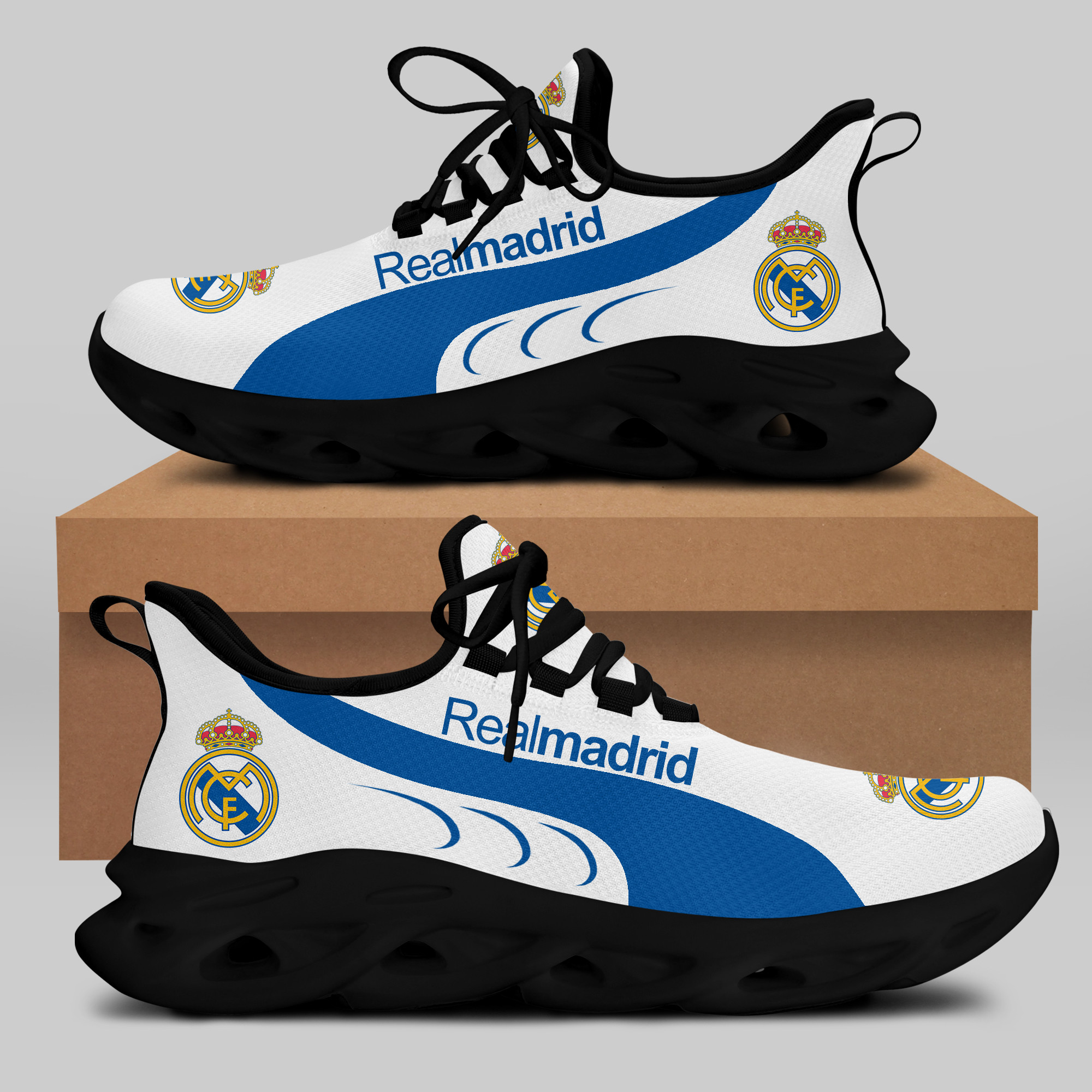 Real Madrid Sneakers Running Shoes Ver 1 - Famjoys Real Madrid Sneakers Running Shoes Ver 1 - Famjoys
