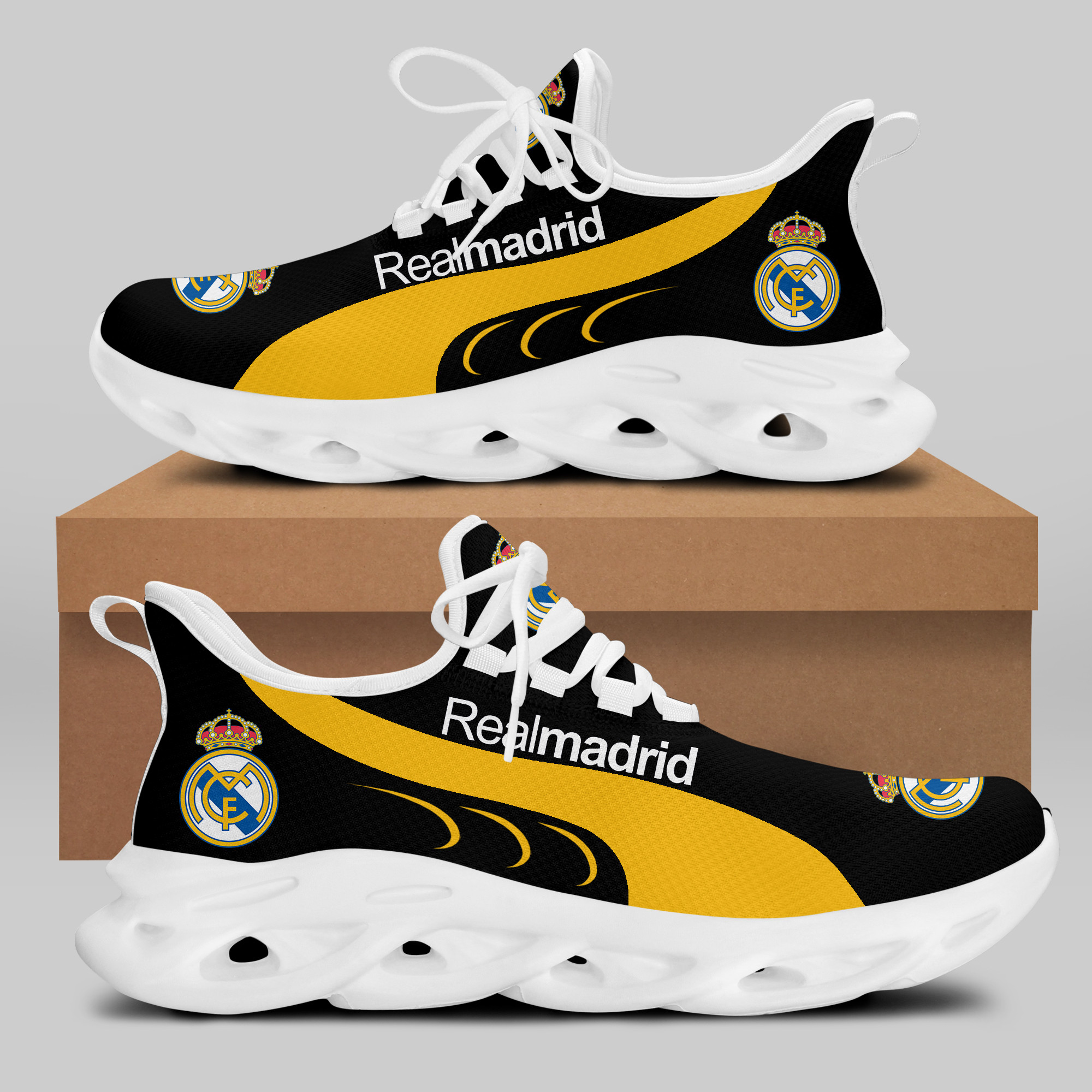 Real Madrid Sneakers Running Shoes Ver 2 - Famjoys Real Madrid Sneakers Running Shoes Ver 2 - Famjoys