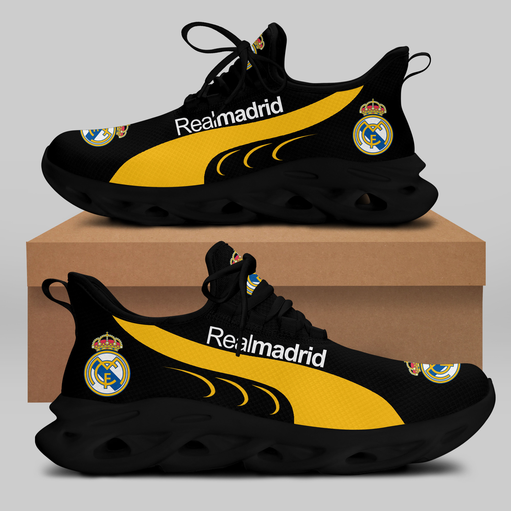 Real Madrid Sneakers Running Shoes Ver 2 - Famjoys Real Madrid Sneakers Running Shoes Ver 2 - Famjoys