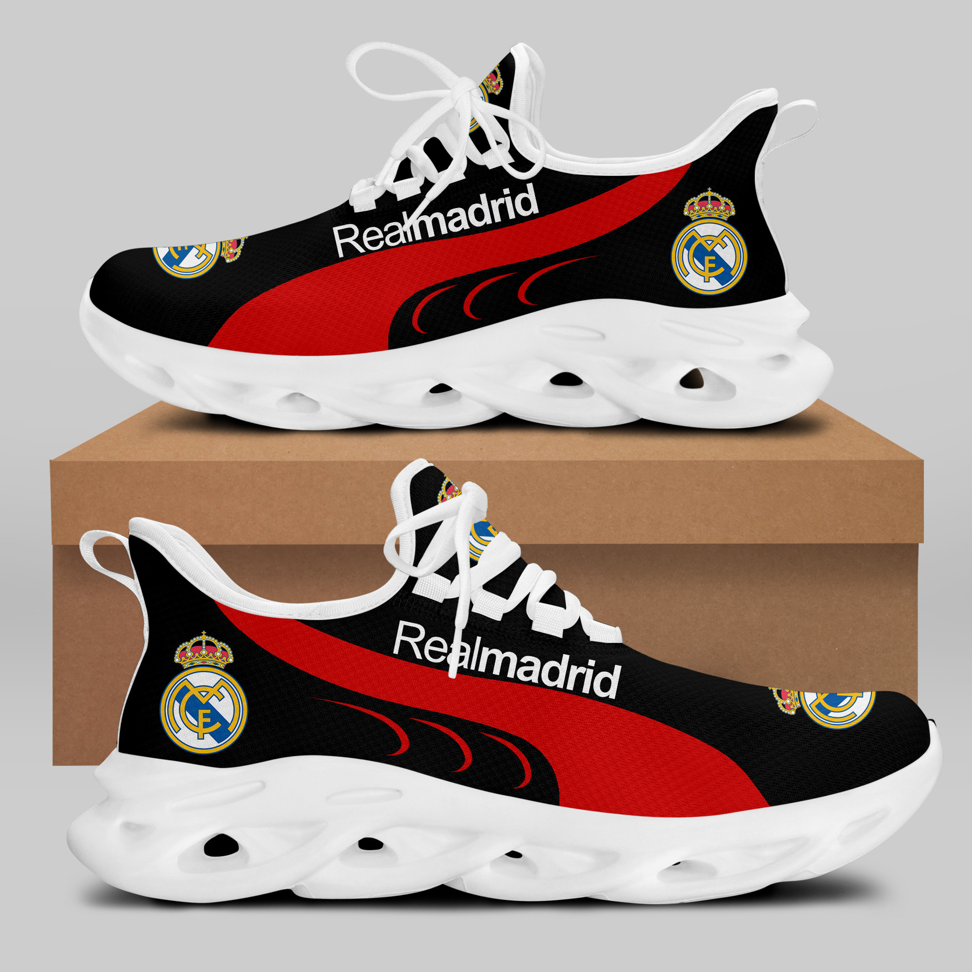 Real Madrid Sneakers Running Shoes Ver 3 - Famjoys Real Madrid Sneakers Running Shoes Ver 3 - Famjoys