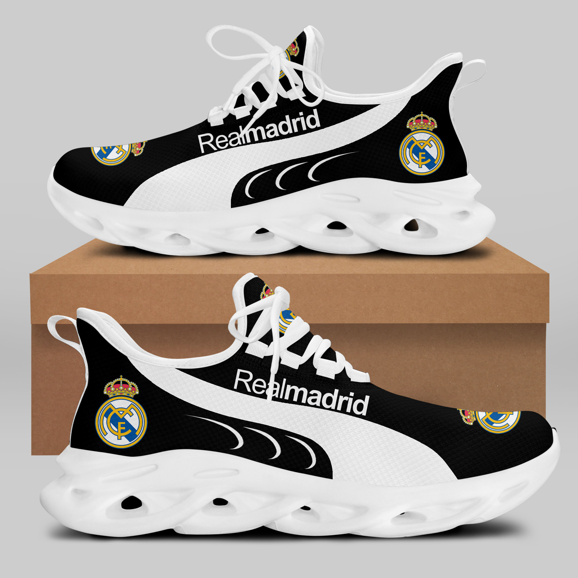 Real Madrid Sneakers Running Shoes Ver 4 - Famjoys Real Madrid Sneakers Running Shoes Ver 4 - Famjoys