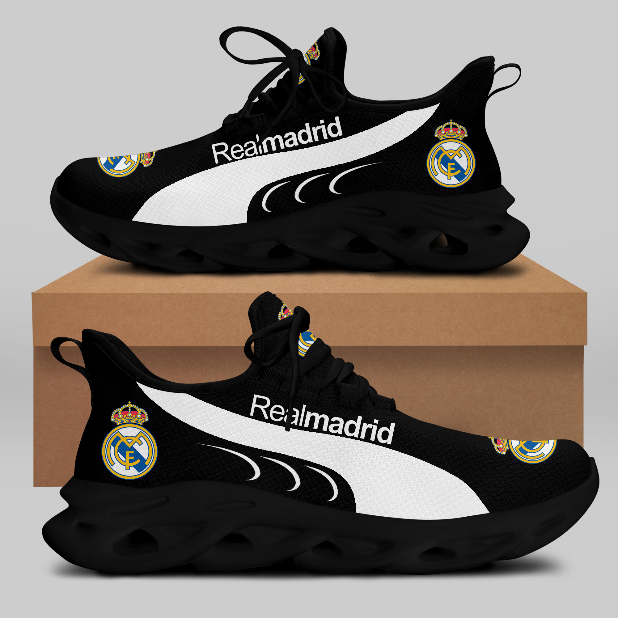 Real Madrid Sneakers Running Shoes Ver 4 - Famjoys Real Madrid Sneakers Running Shoes Ver 4 - Famjoys