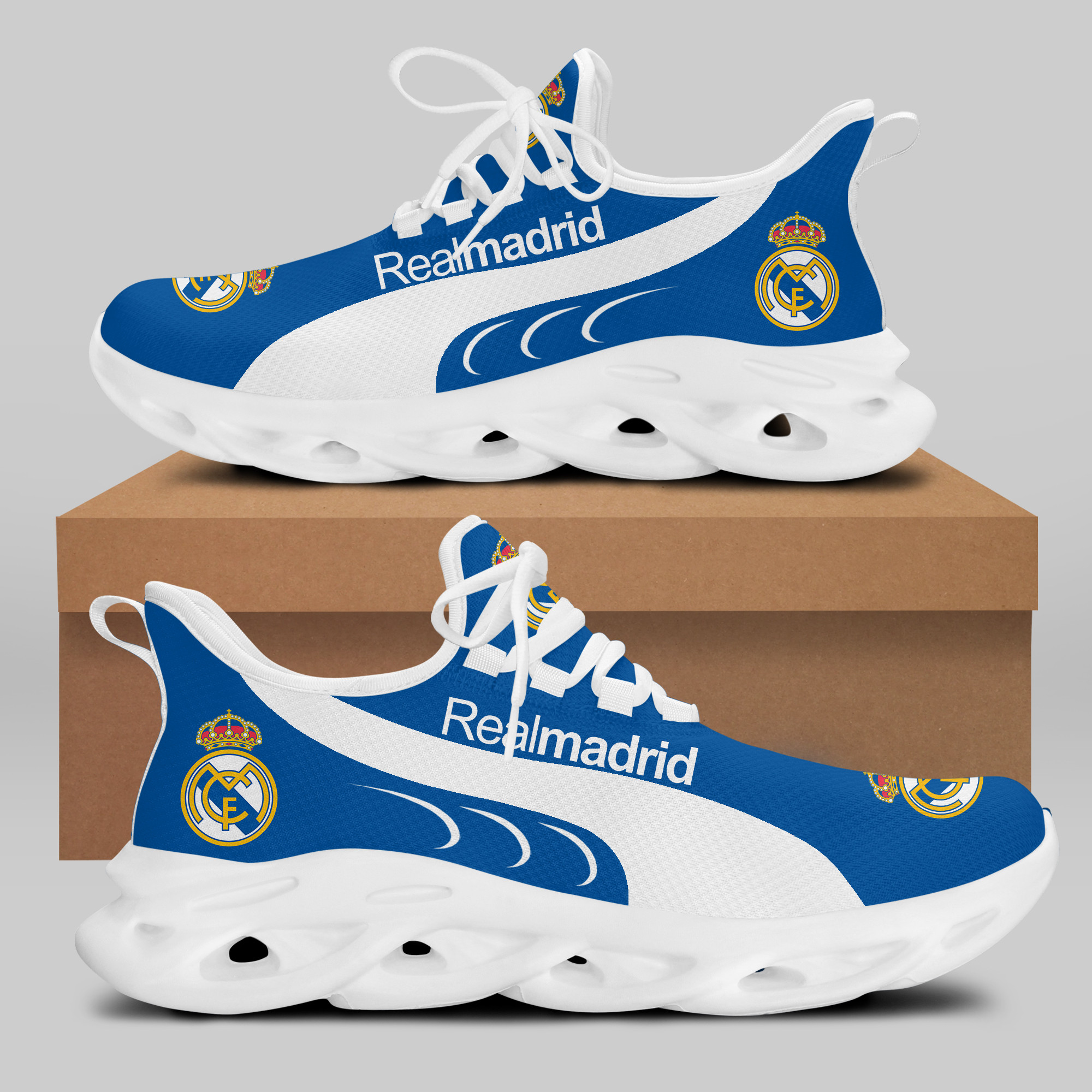 Real Madrid Sneakers Running Shoes Ver 5 - Famjoys Real Madrid Sneakers Running Shoes Ver 5 - Famjoys