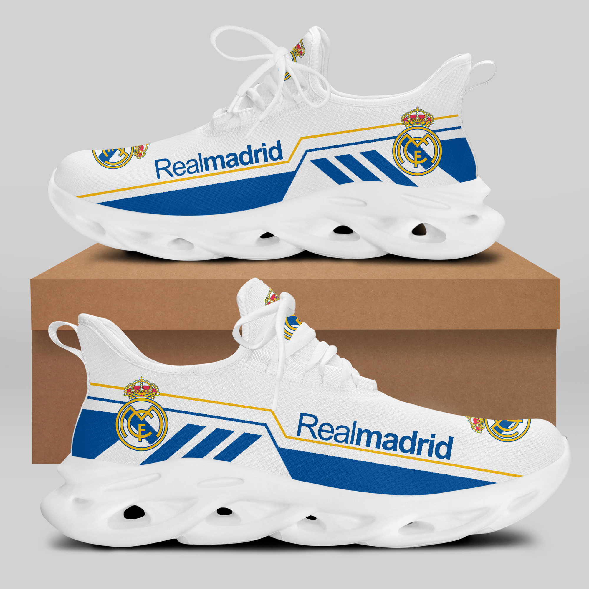 Real Madrid Sneakers Running Shoes Ver 7 - Famjoys Real Madrid Sneakers Running Shoes Ver 7 - Famjoys