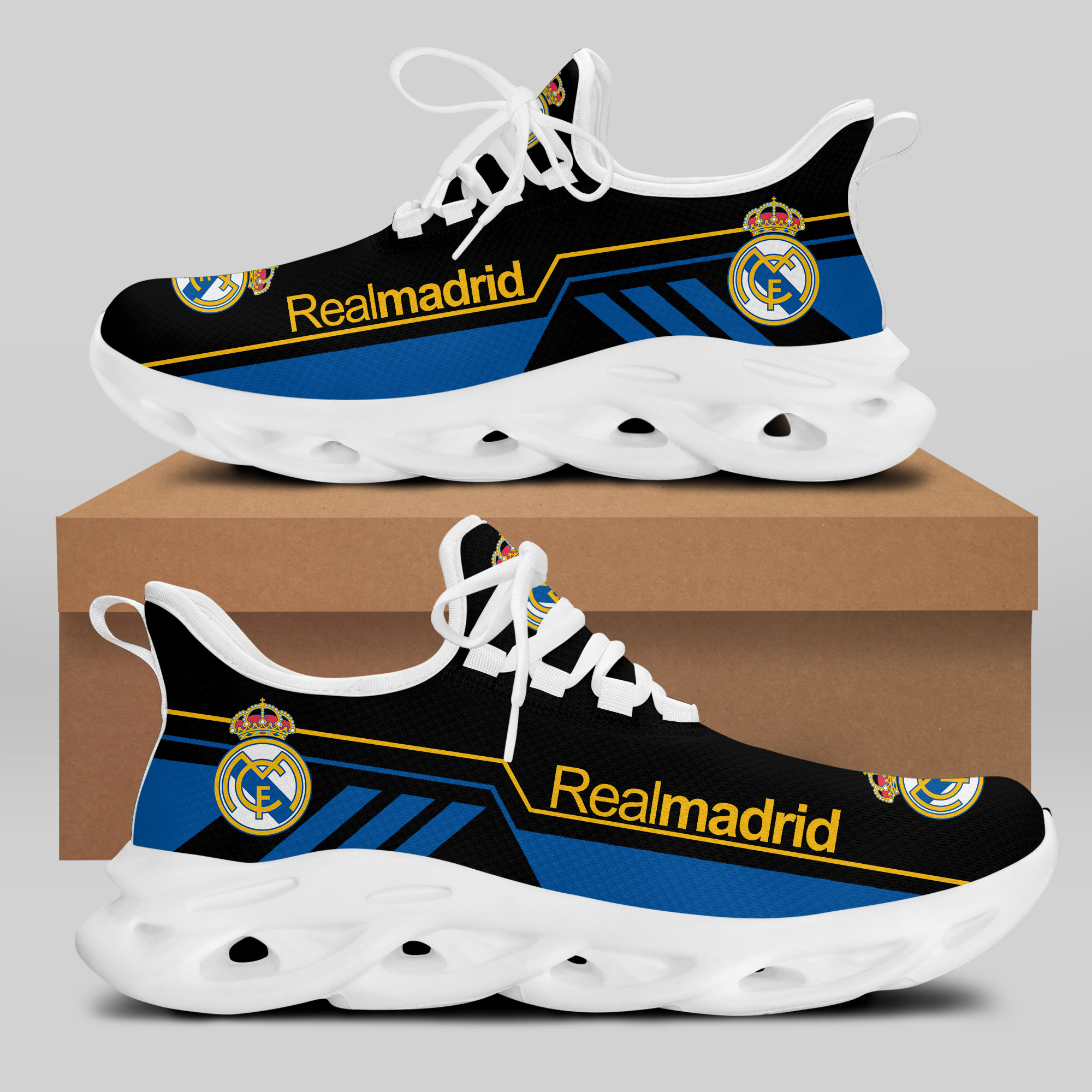 Real Madrid Sneakers Running Shoes Ver 8 - Famjoys Real Madrid Sneakers Running Shoes Ver 8 - Famjoys