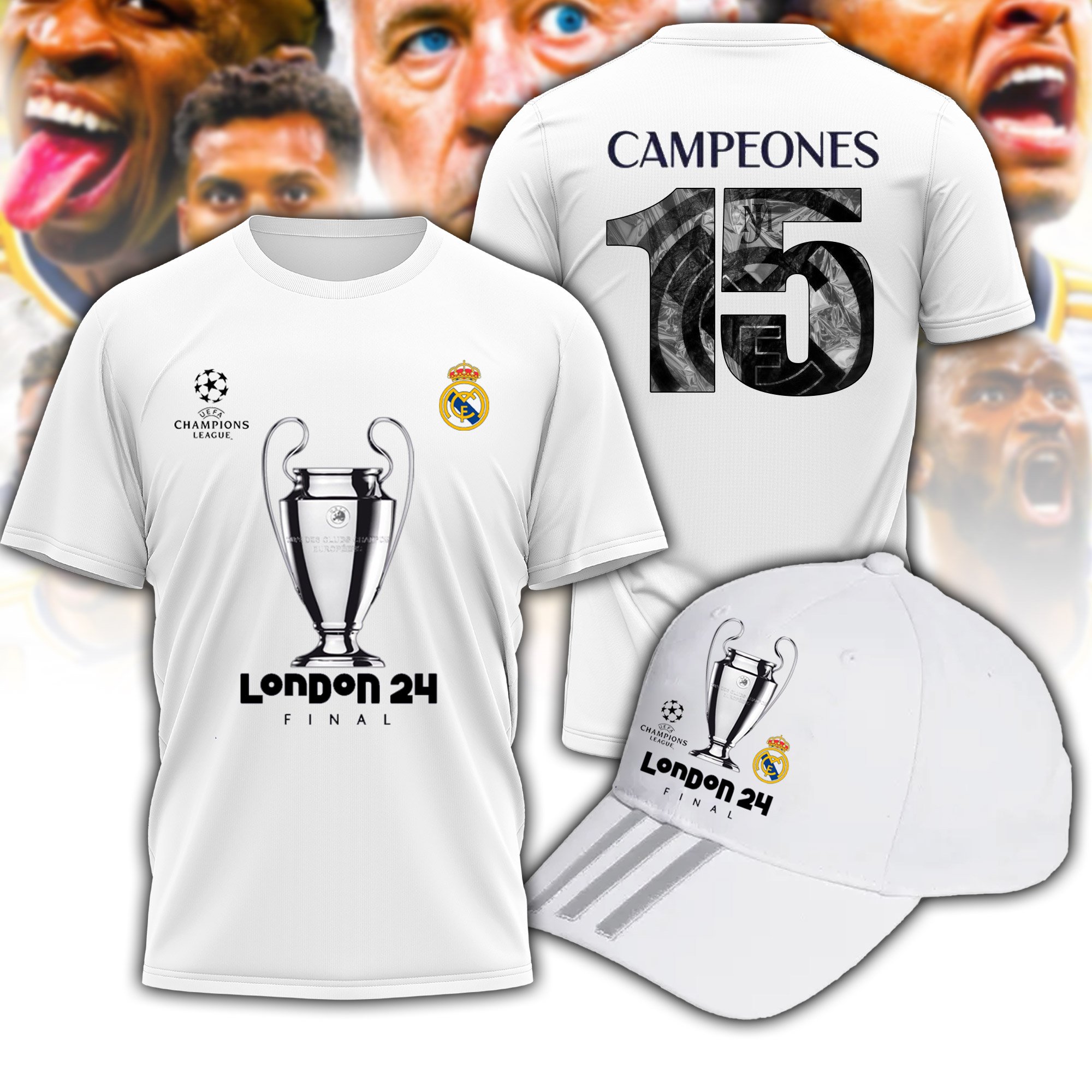 Real Madrid Tshirt For The 15th C1 Cup - Famjoys Real Madrid Tshirt For The 15th C1 Cup - Famjoys