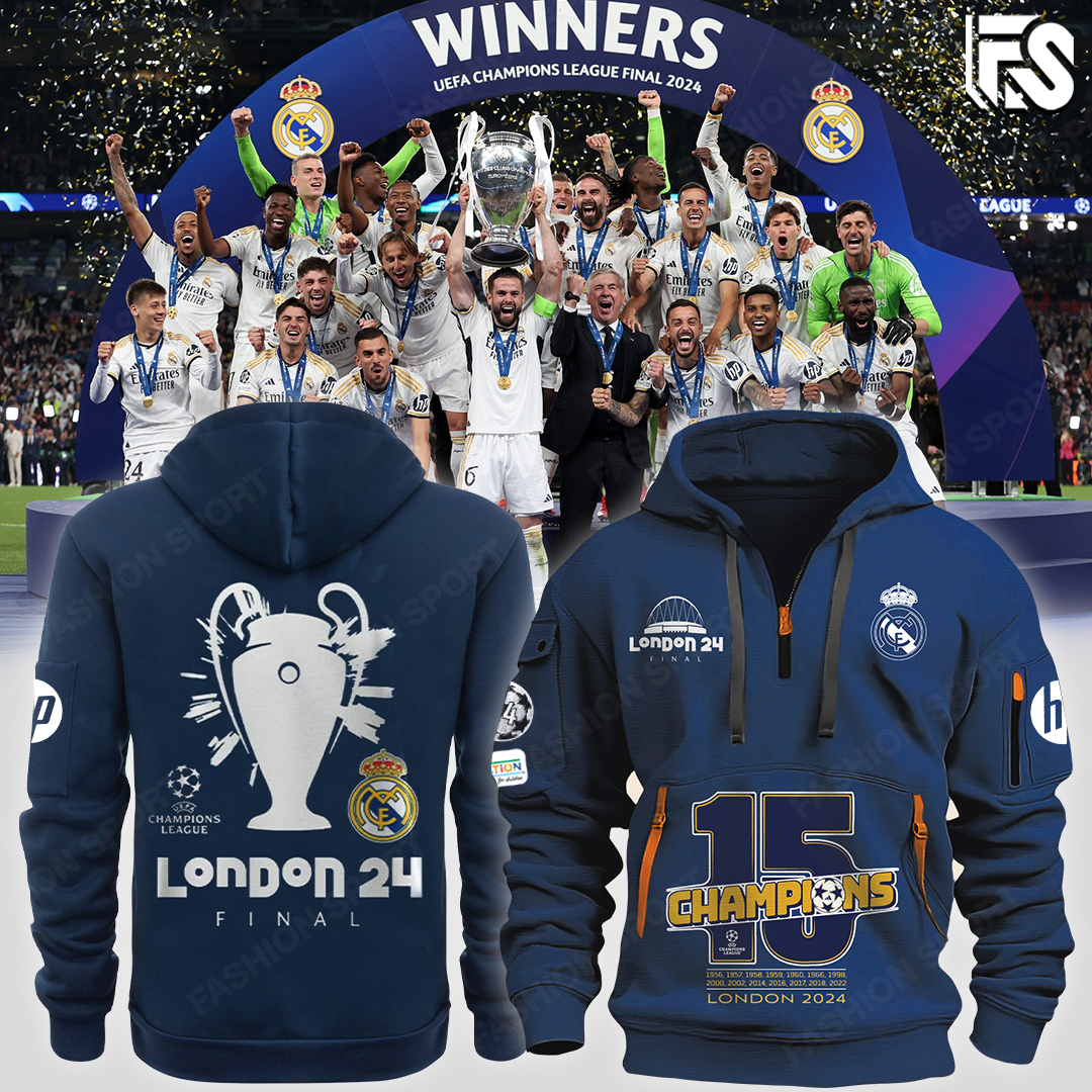 Real Madrid UCL Champions 15 New Hoodie - Famjoys Real Madrid UCL Champions 15 New Hoodie - Famjoys