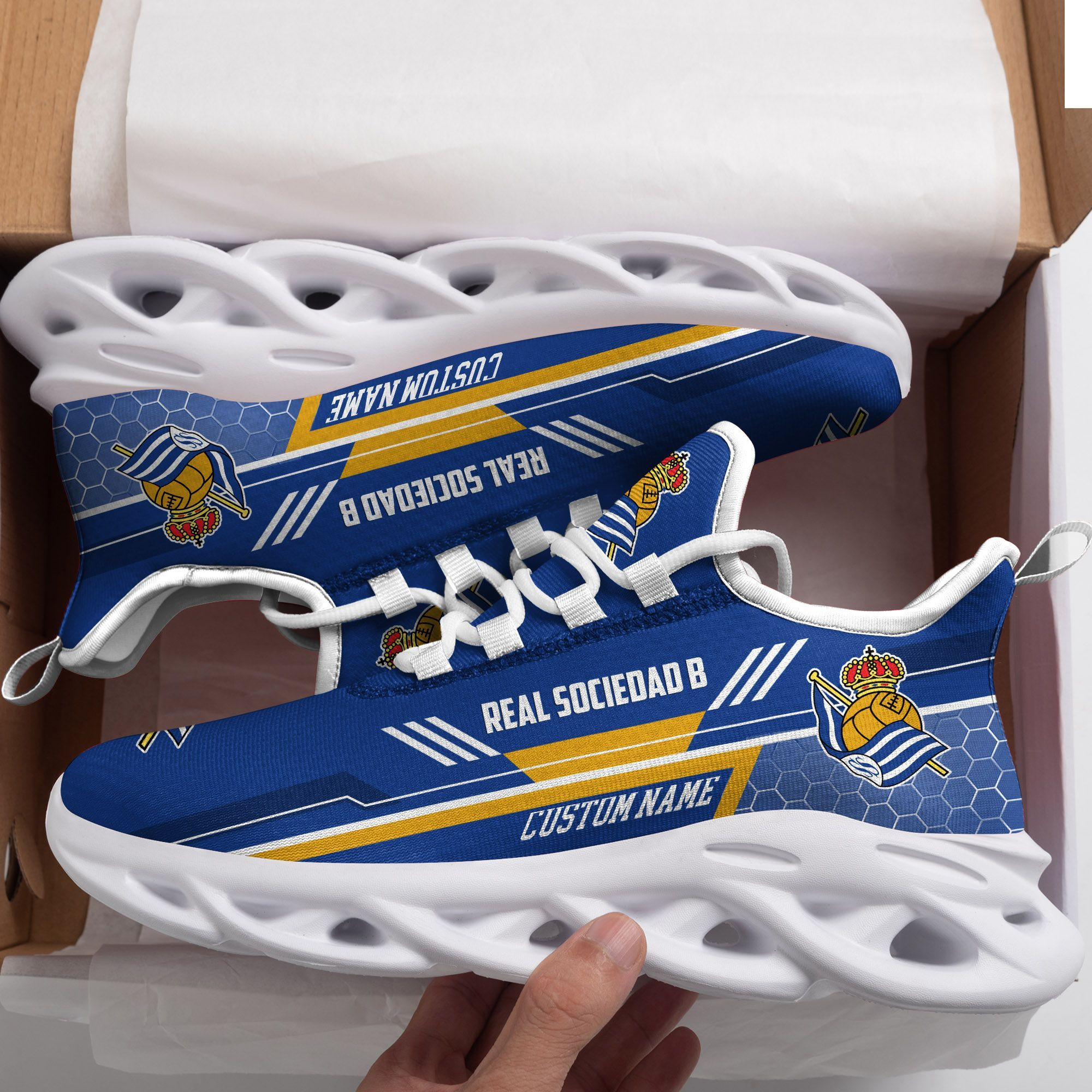 Real Sociedad B Custom Personalized Max Soul Sneakers Shoes - Famjoys Real Sociedad B Custom Personalized Max Soul Sneakers Shoes - Famjoys