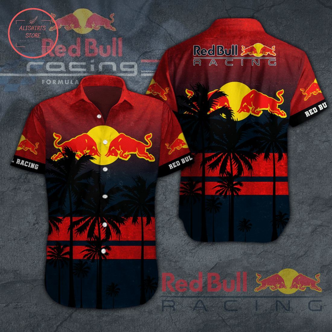 Red Bull Racing Short Sleeve Hawaiian Shirt - Famjoys Red Bull Racing Short Sleeve Hawaiian Shirt - Famjoys