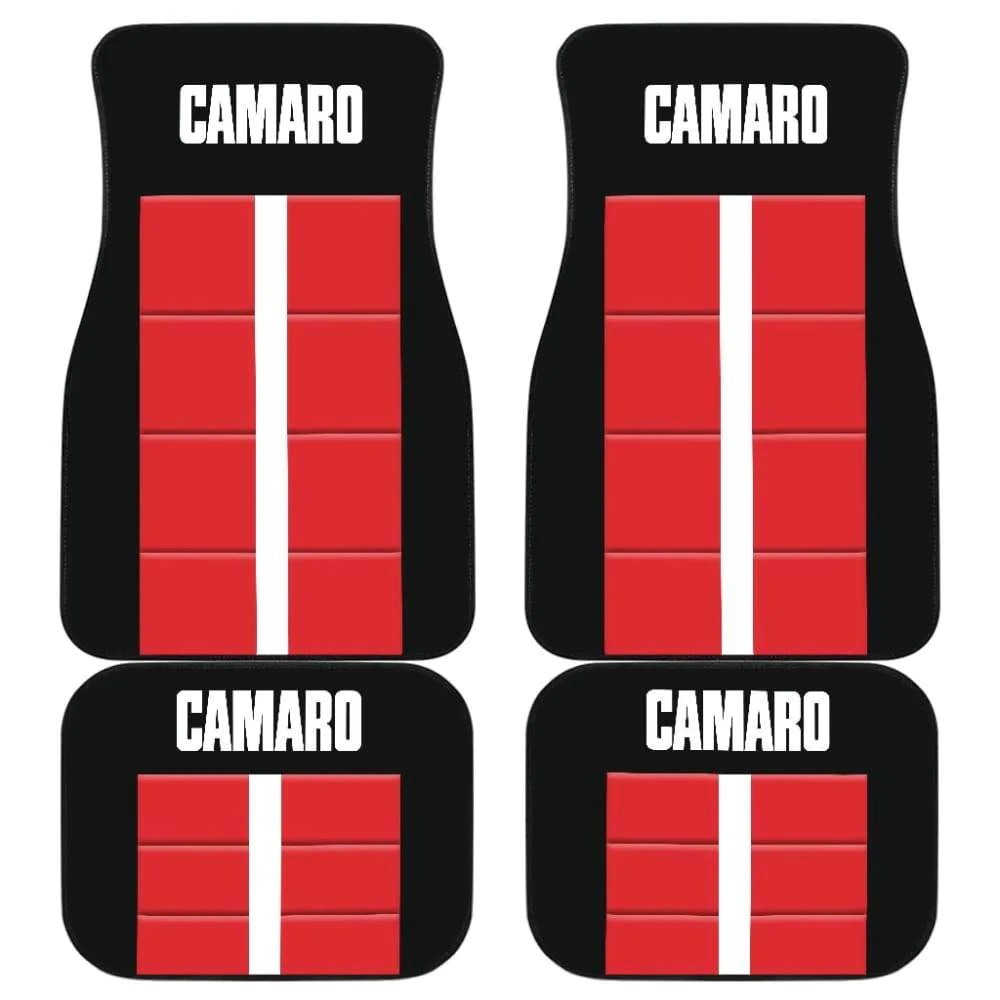 RED CAMARO WHITE LETTERS AMAZING DECORATION CAR FLOOR MATS 210807