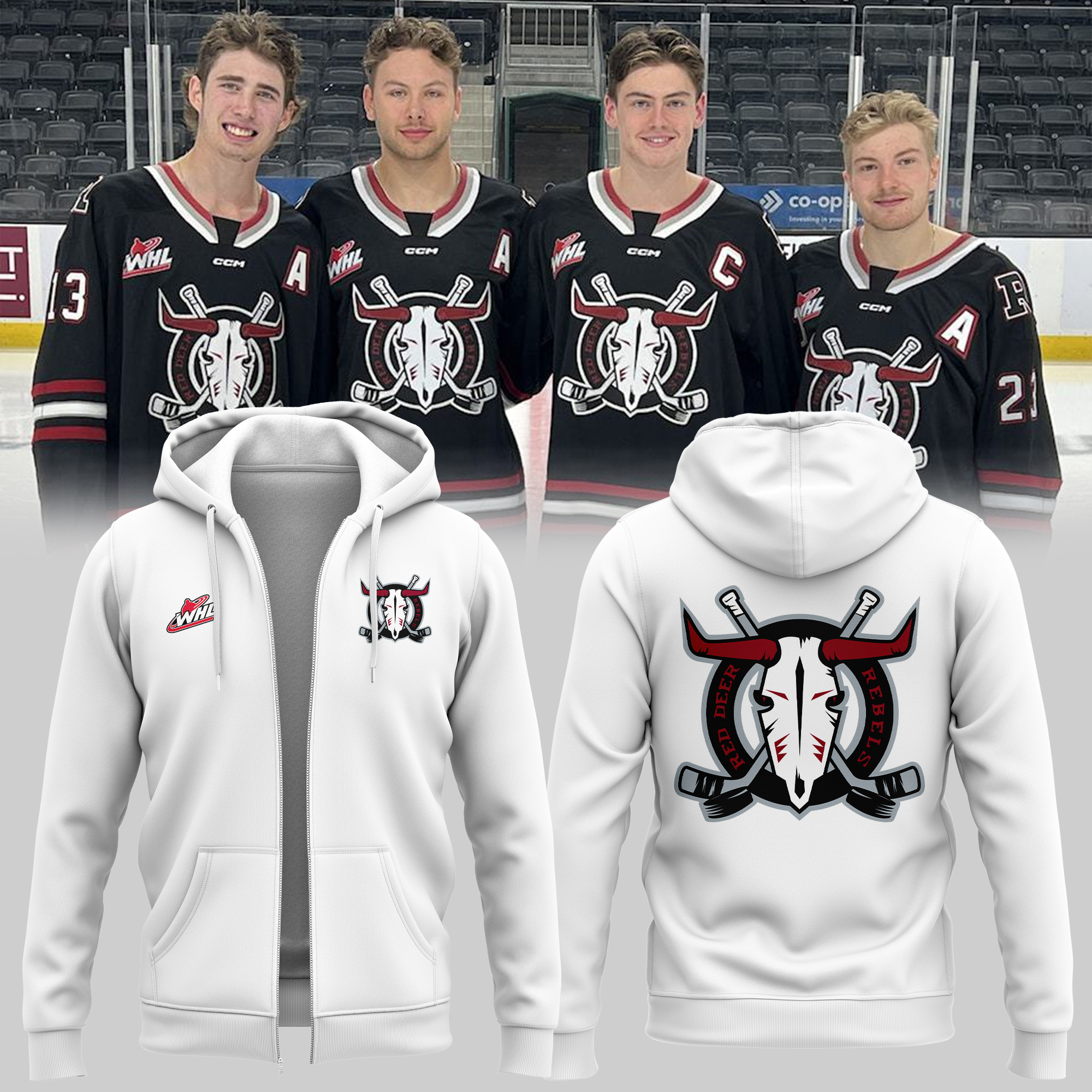 Red Deer Rebels 2025 Zip Hoodie - Famjoys Red Deer Rebels 2025 Zip Hoodie - Famjoys