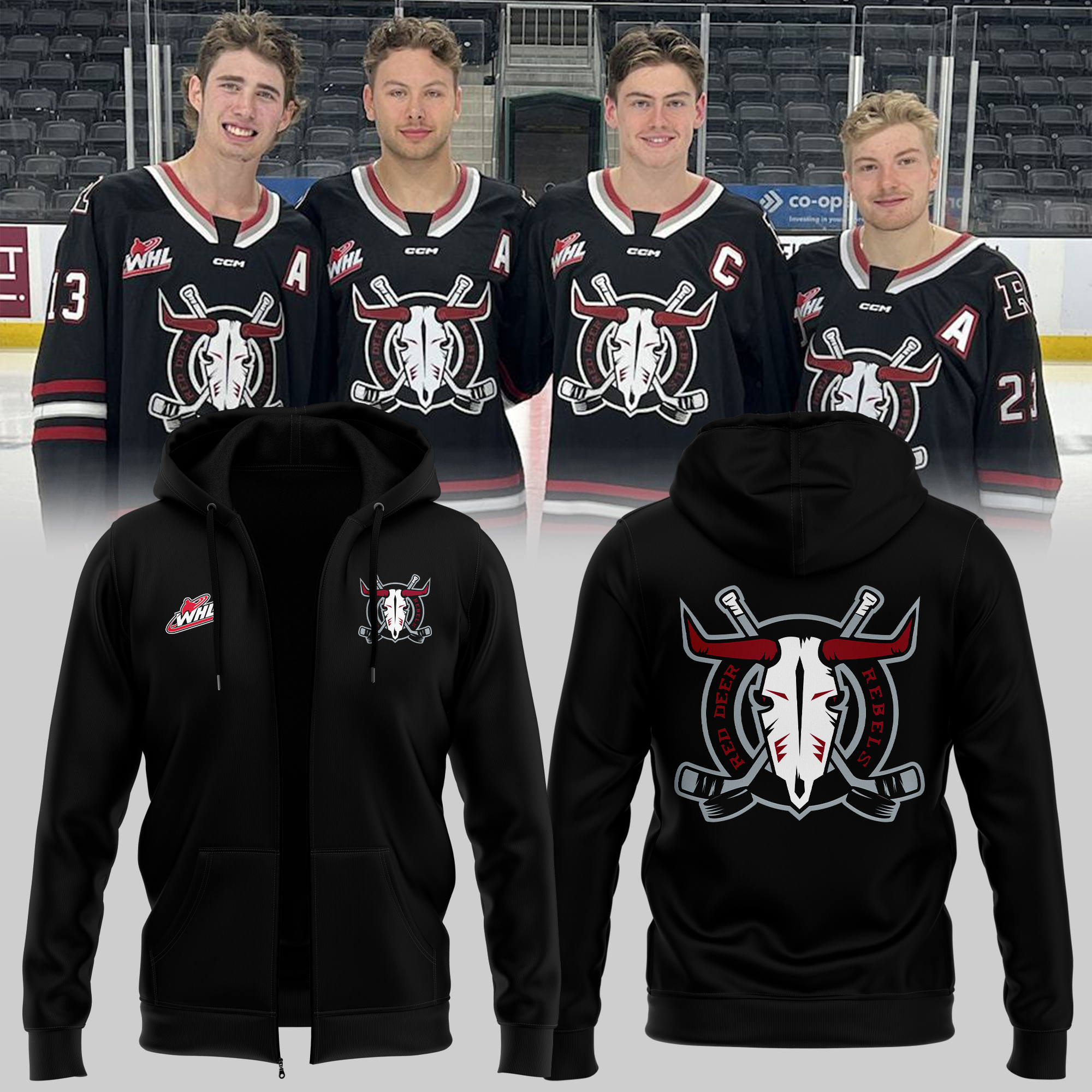 Red Deer Rebels 2025 Zip Hoodie - Famjoys Red Deer Rebels 2025 Zip Hoodie - Famjoys
