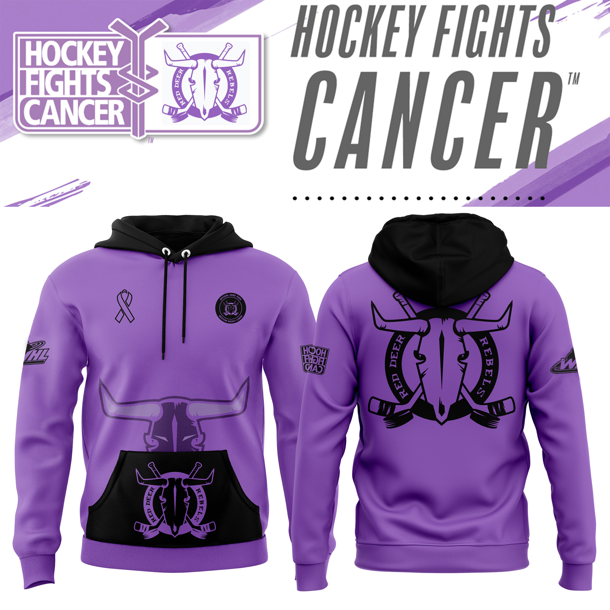 Red Deer Rebels Hockey Fights Cancer Pullover Hoodie - Famjoys Red Deer Rebels Hockey Fights Cancer Pullover Hoodie - Famjoys