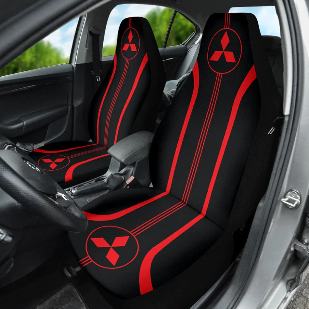 RED MITSUBISHI INSPIRED CAR SEAT COVERS - Famjoys RED MITSUBISHI INSPIRED CAR SEAT COVERS - Famjoys