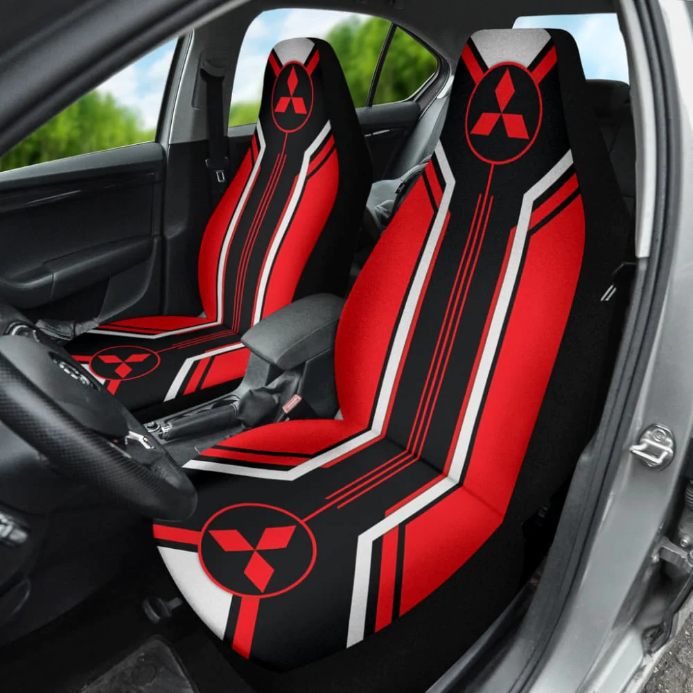 RED MITSUBISHI INSPIRED CAR SEAT COVERS NT1558 - Famjoys RED MITSUBISHI INSPIRED CAR SEAT COVERS NT1558 - Famjoys