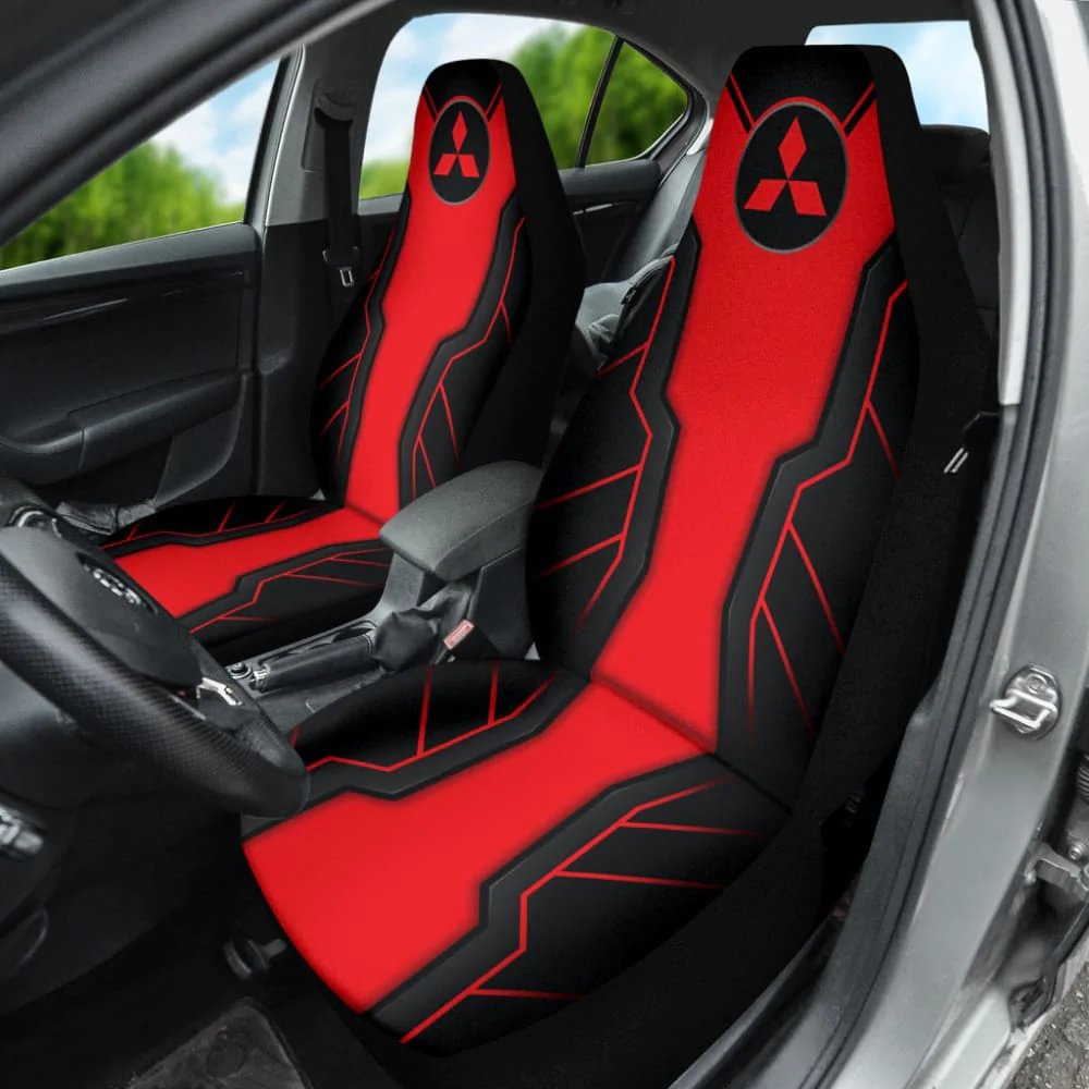 RED MITSUBISHI INSPIRED CAR SEAT COVERS NT1559 - Famjoys RED MITSUBISHI INSPIRED CAR SEAT COVERS NT1559 - Famjoys