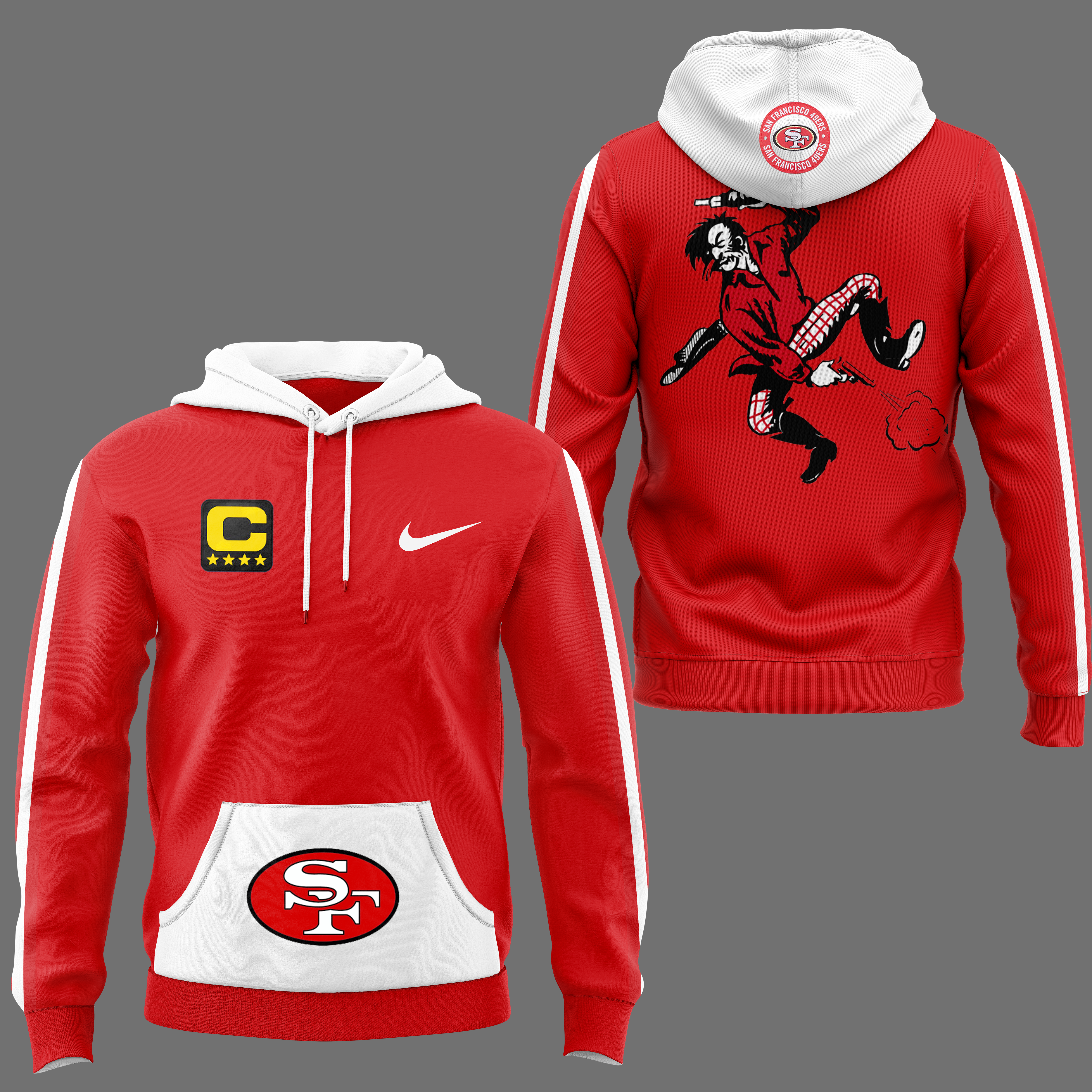 Red San Francisco 49ers Throwback Hoodie - Famjoys Red San Francisco 49ers Throwback Hoodie - Famjoys