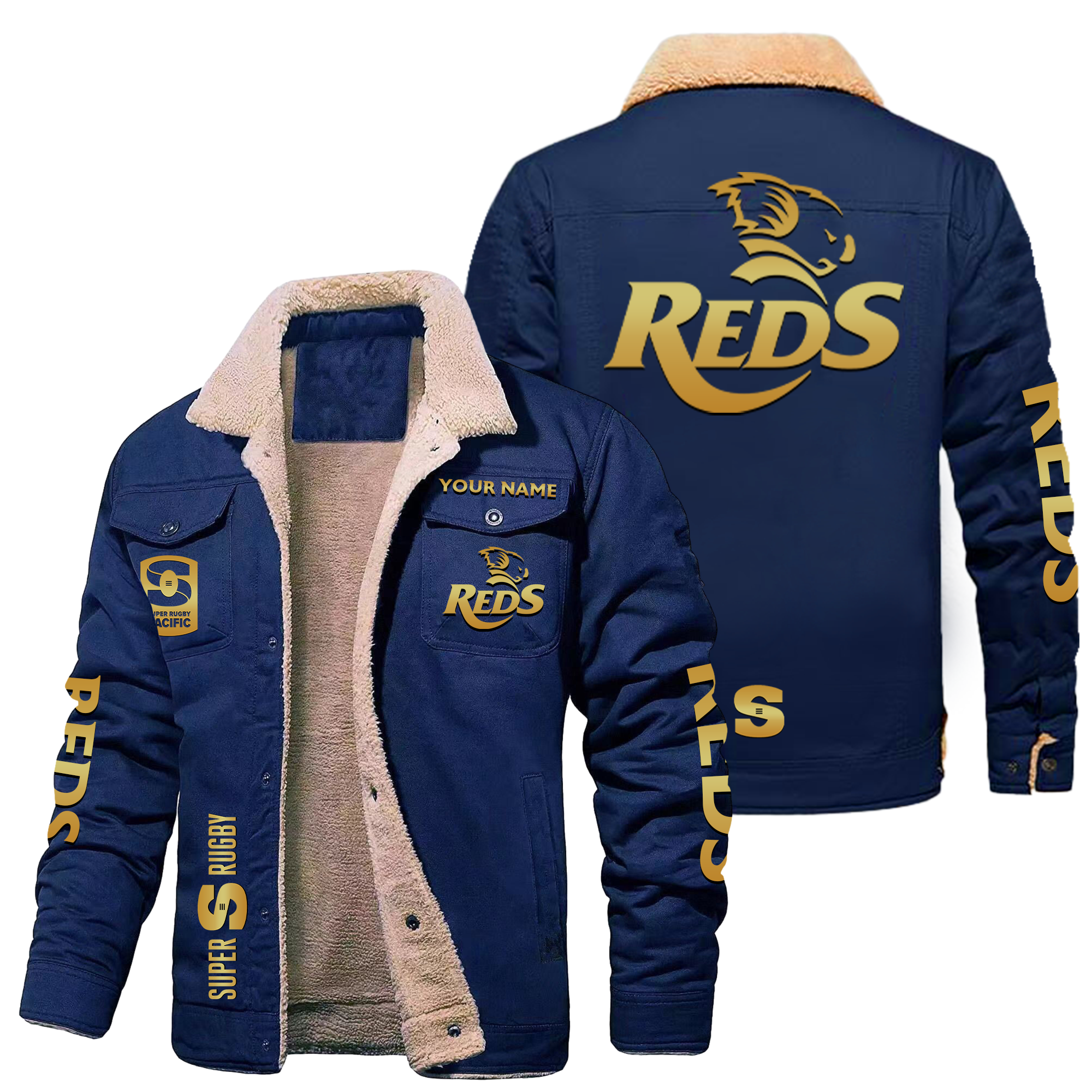 Reds Personalized Fleece Casual Jacket – Edition - Famjoys Reds Personalized Fleece Casual Jacket – Edition - Famjoys