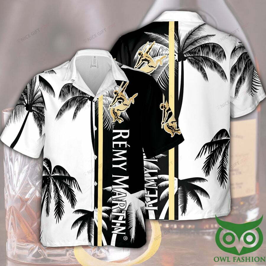 Remy Martin Black And White Coconut Hawaiian Shirt - Famjoys Remy Martin Black And White Coconut Hawaiian Shirt - Famjoys