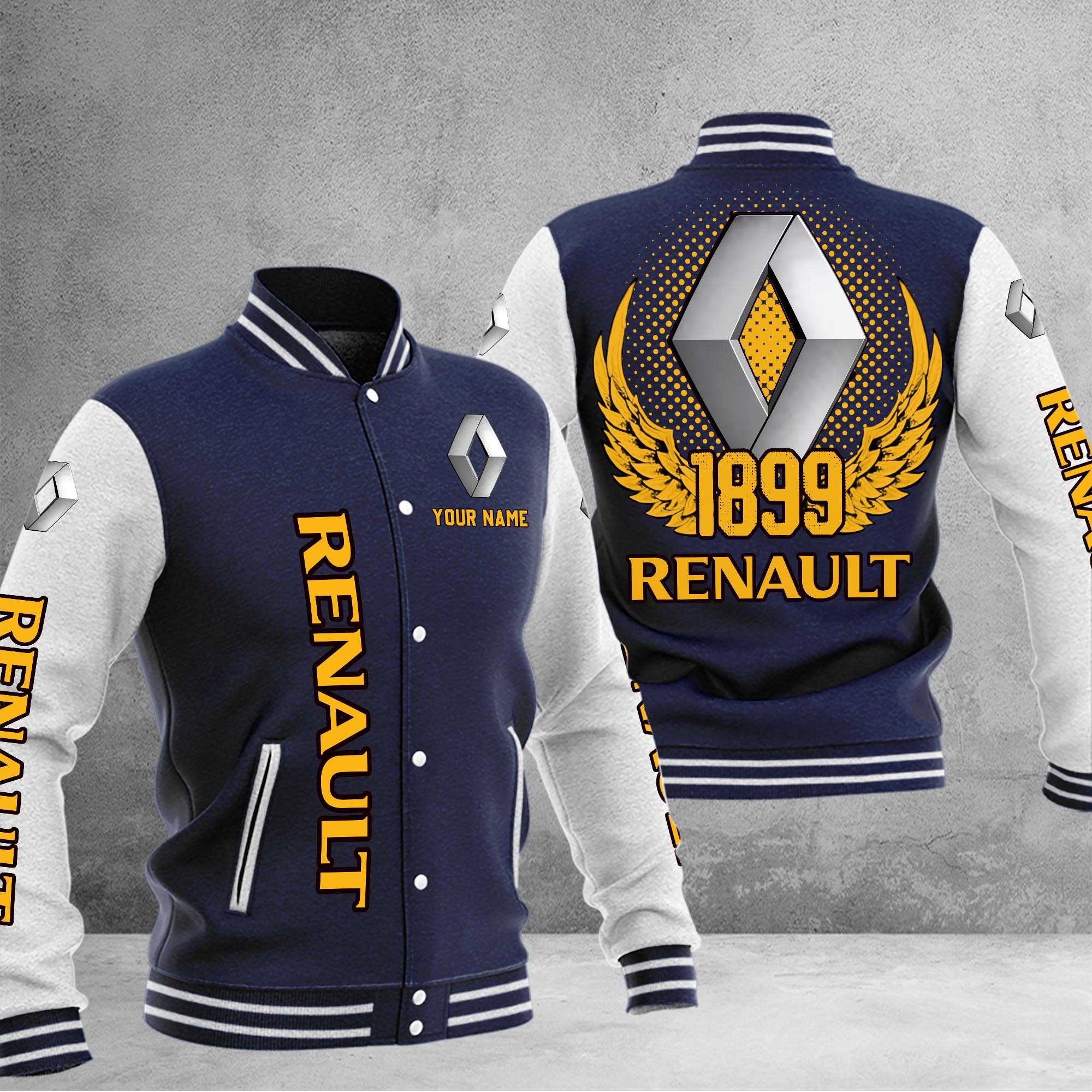 Renault DMHJ1074 Baseball Jacket Multicolor - Famjoys Renault DMHJ1074 Baseball Jacket Multicolor - Famjoys