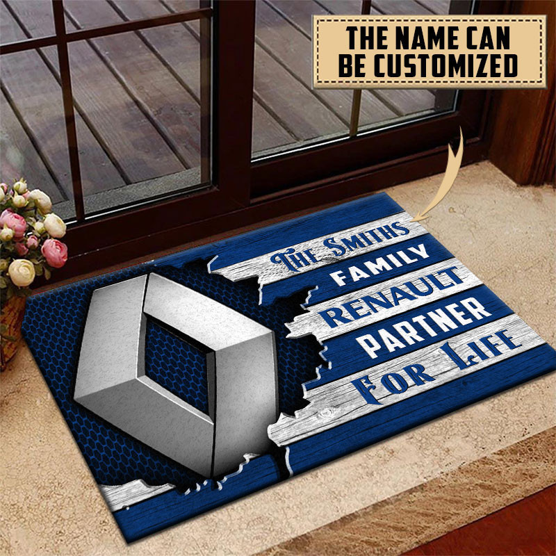 Renault Doormat Custom Name, Multicolor - Famjoys Renault Doormat Custom Name, Multicolor - Famjoys
