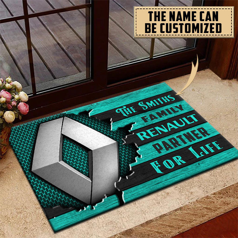 Renault Doormat Custom Name, Multicolor - Famjoys Renault Doormat Custom Name, Multicolor - Famjoys