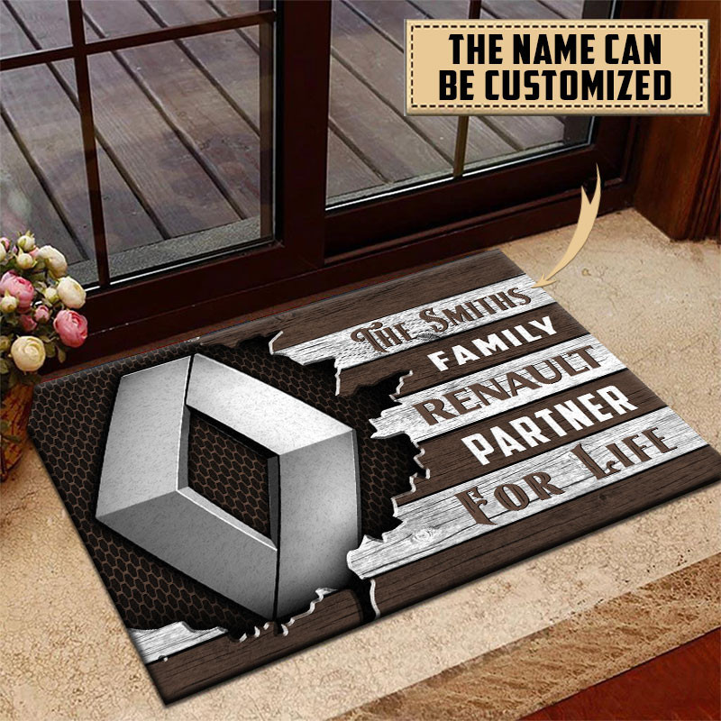 Renault Doormat Custom Name, Multicolor - Famjoys Renault Doormat Custom Name, Multicolor - Famjoys
