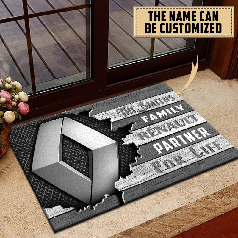 Renault Doormat Custom Name, Multicolor - Famjoys Renault Doormat Custom Name, Multicolor - Famjoys