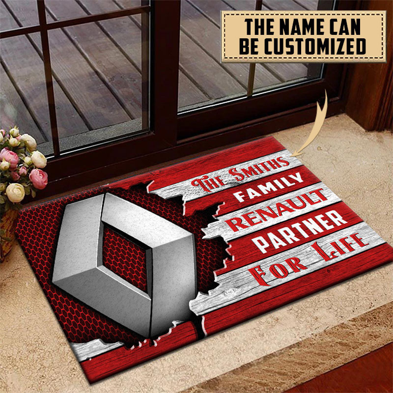 Renault Doormat Custom Name, Multicolor - Famjoys Renault Doormat Custom Name, Multicolor - Famjoys