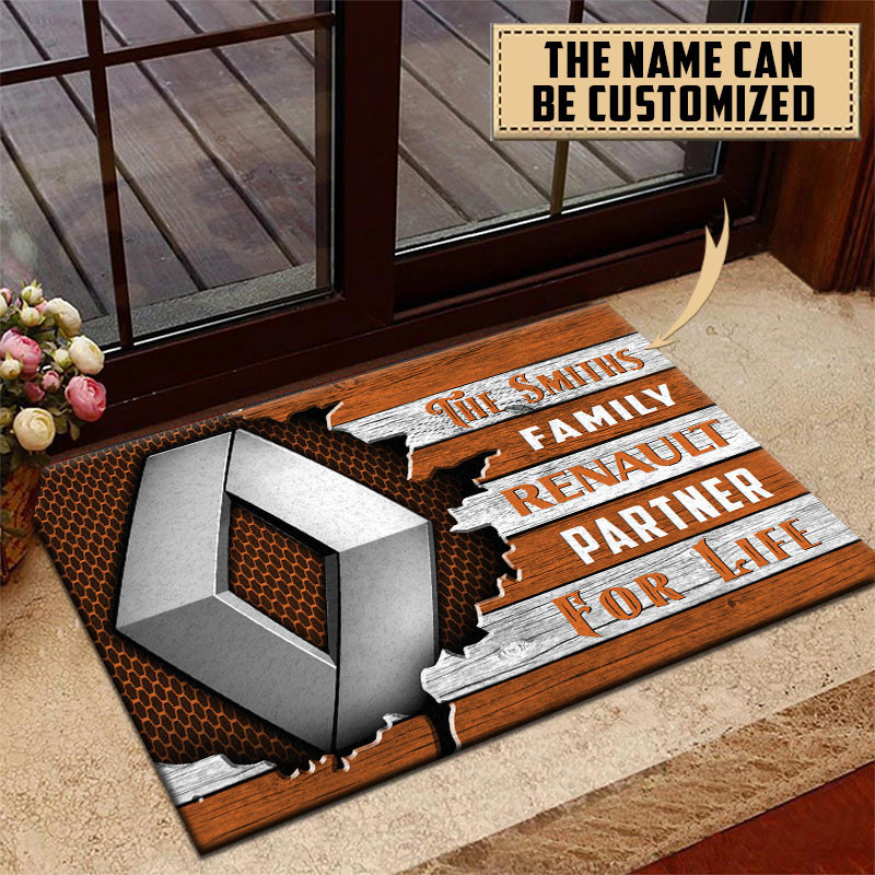 Renault Doormat Custom Name, Multicolor - Famjoys Renault Doormat Custom Name, Multicolor - Famjoys