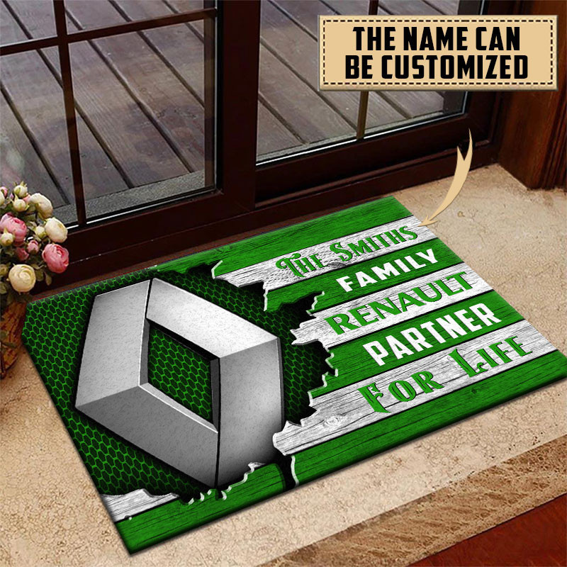 Renault Doormat Custom Name, Multicolor - Famjoys Renault Doormat Custom Name, Multicolor - Famjoys