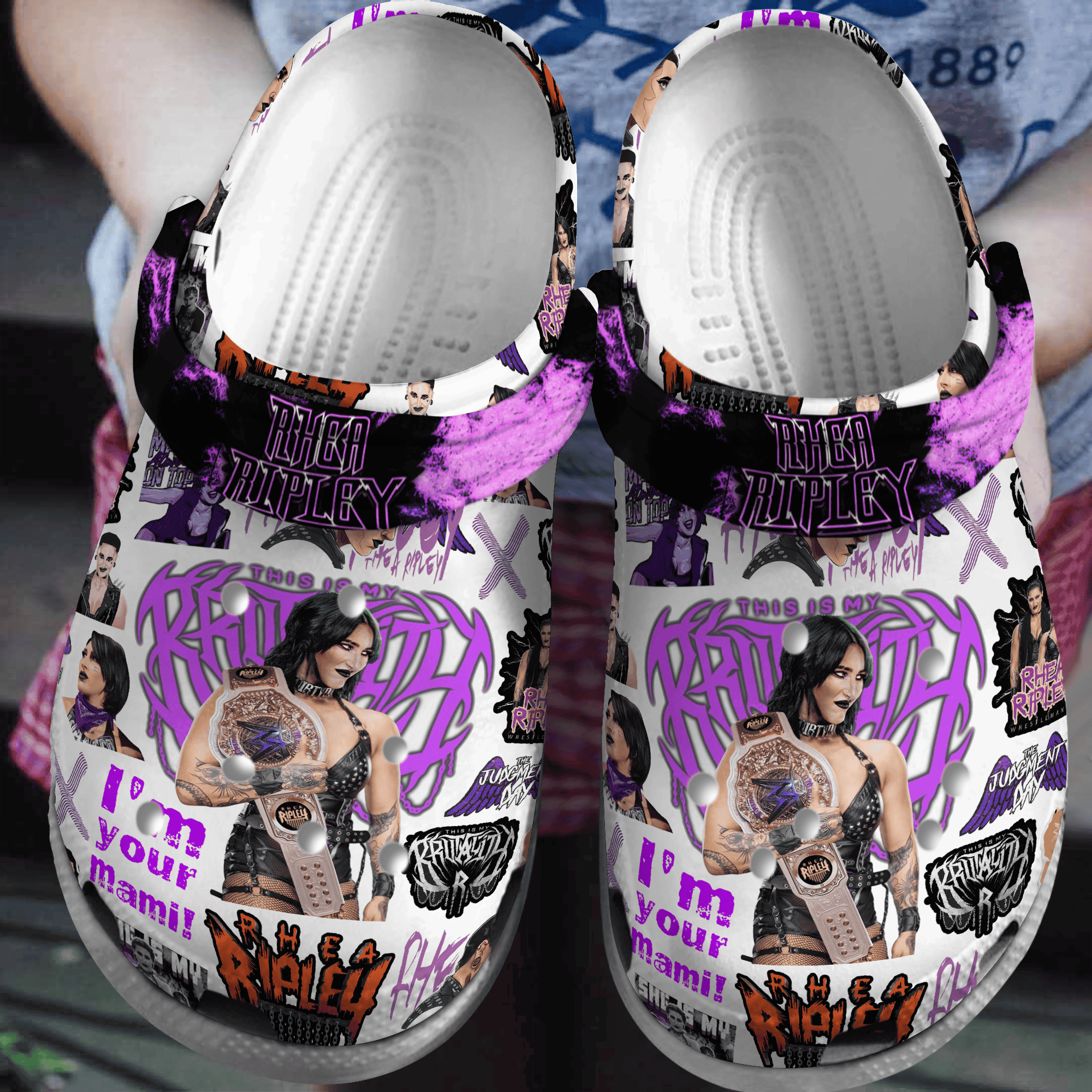 Rhea Ripley WWE Sport Crocs Crocband Clogs Shoes Comfortable For Men Women