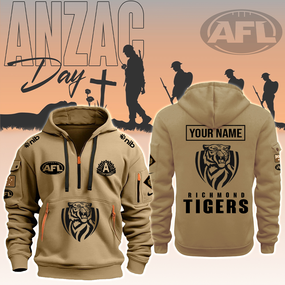 Richmond Tigers AFL Anzac Day New Hoodie