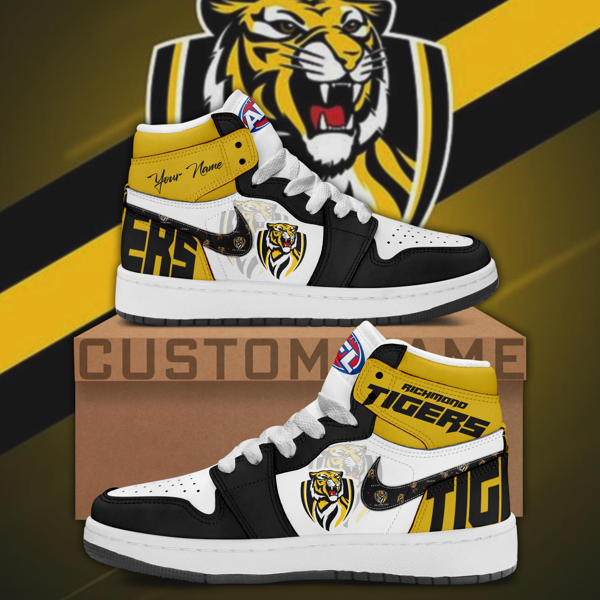 Richmond Tigers AFL Shoes - Famjoys Richmond Tigers AFL Shoes - Famjoys