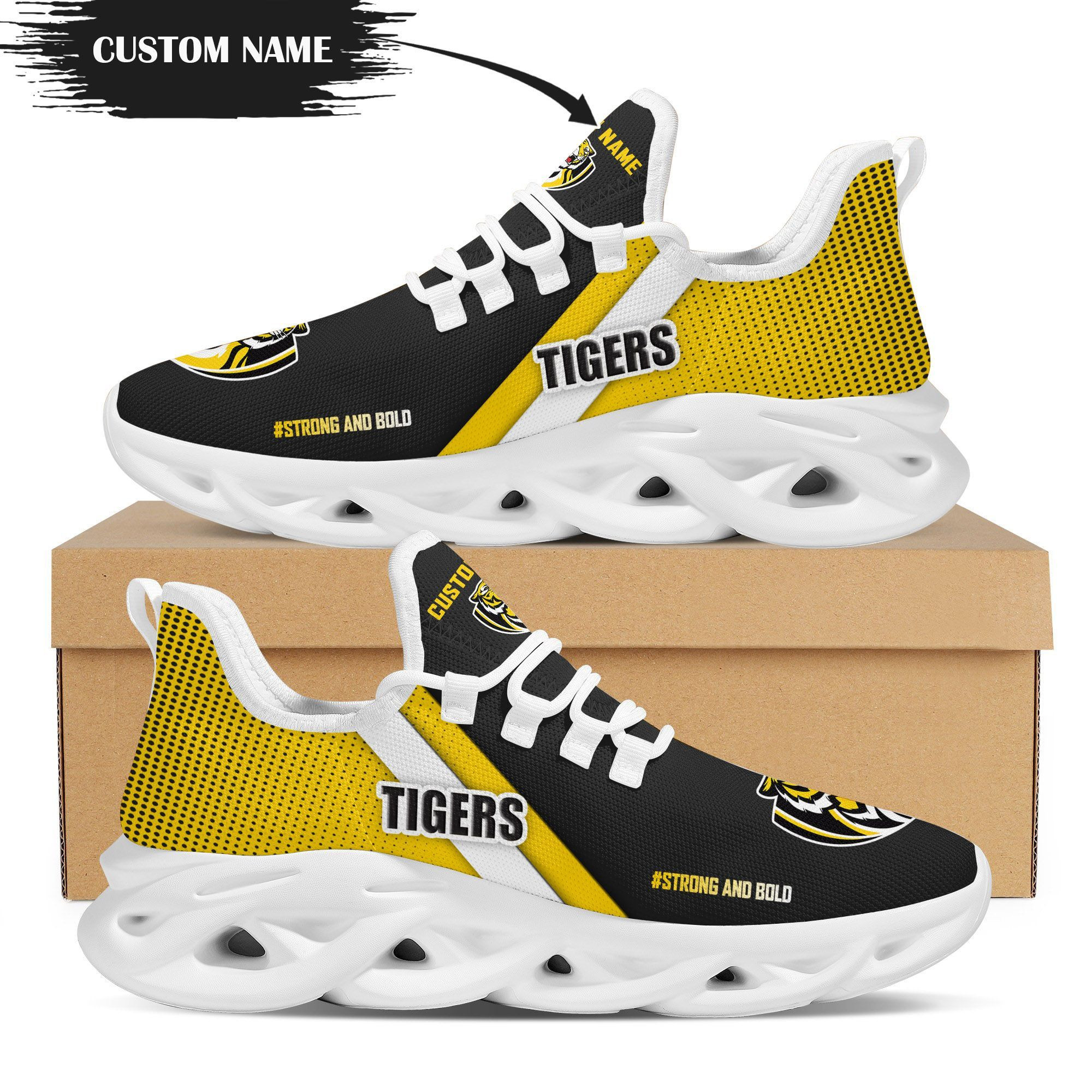 Richmond Tigers Custom Personalized Max Soul Sneakers Shoes - Famjoys Richmond Tigers Custom Personalized Max Soul Sneakers Shoes - Famjoys