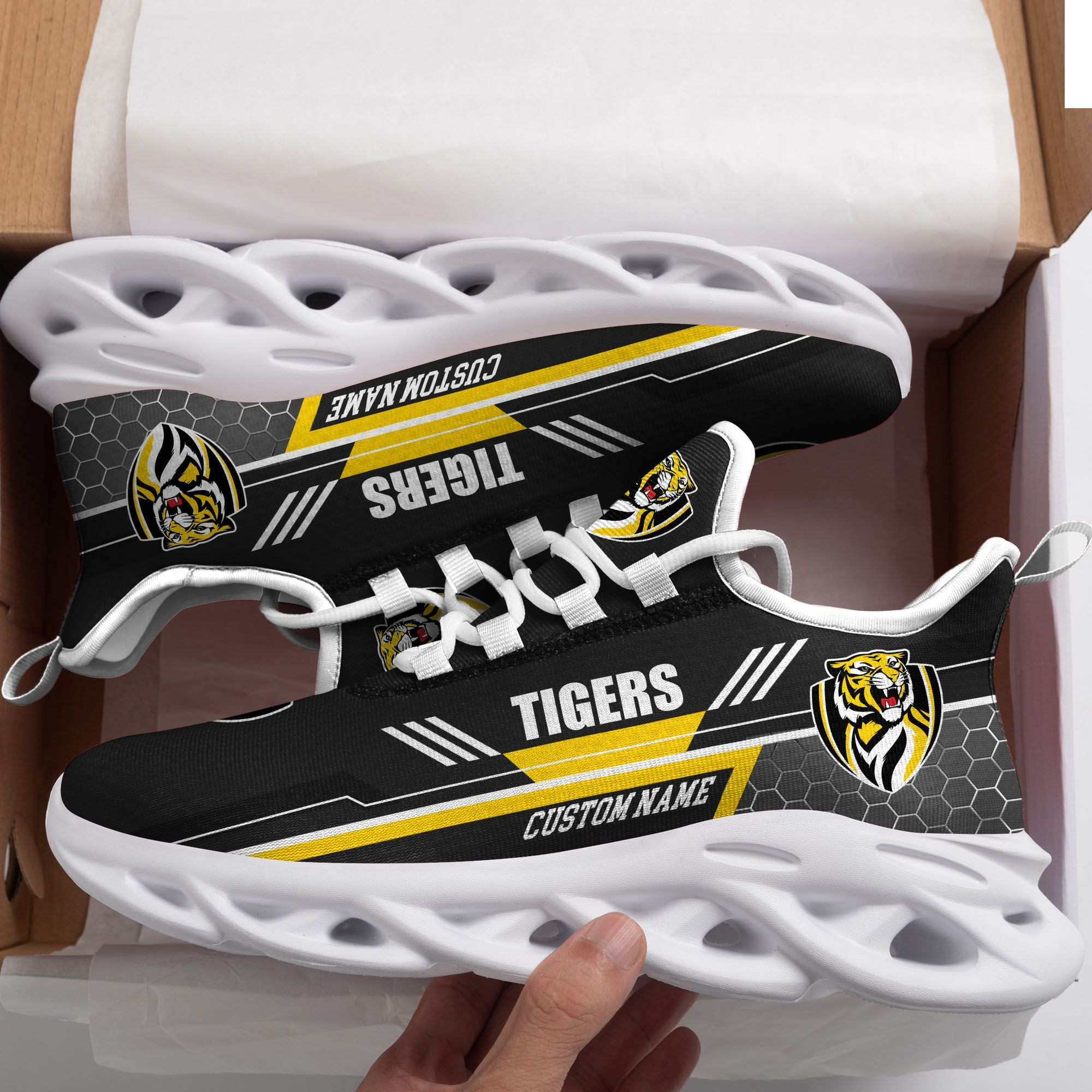 Richmond Tigers Custom Personalized Max Soul Sneakers Shoes - Famjoys Richmond Tigers Custom Personalized Max Soul Sneakers Shoes - Famjoys