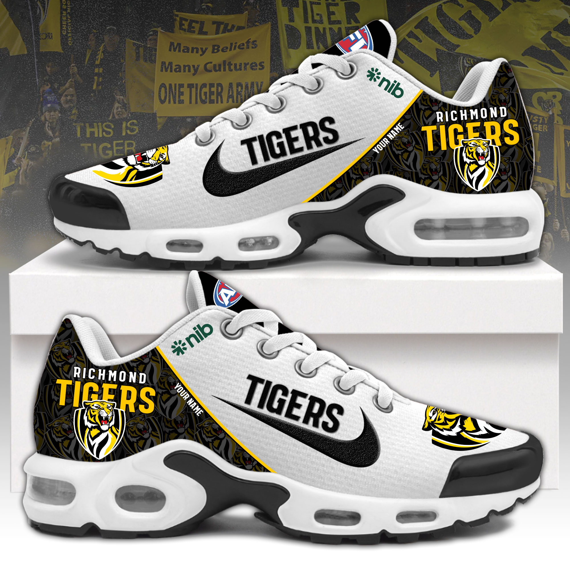 Richmond Tigers Personalized Shoes - Famjoys Richmond Tigers Personalized Shoes - Famjoys