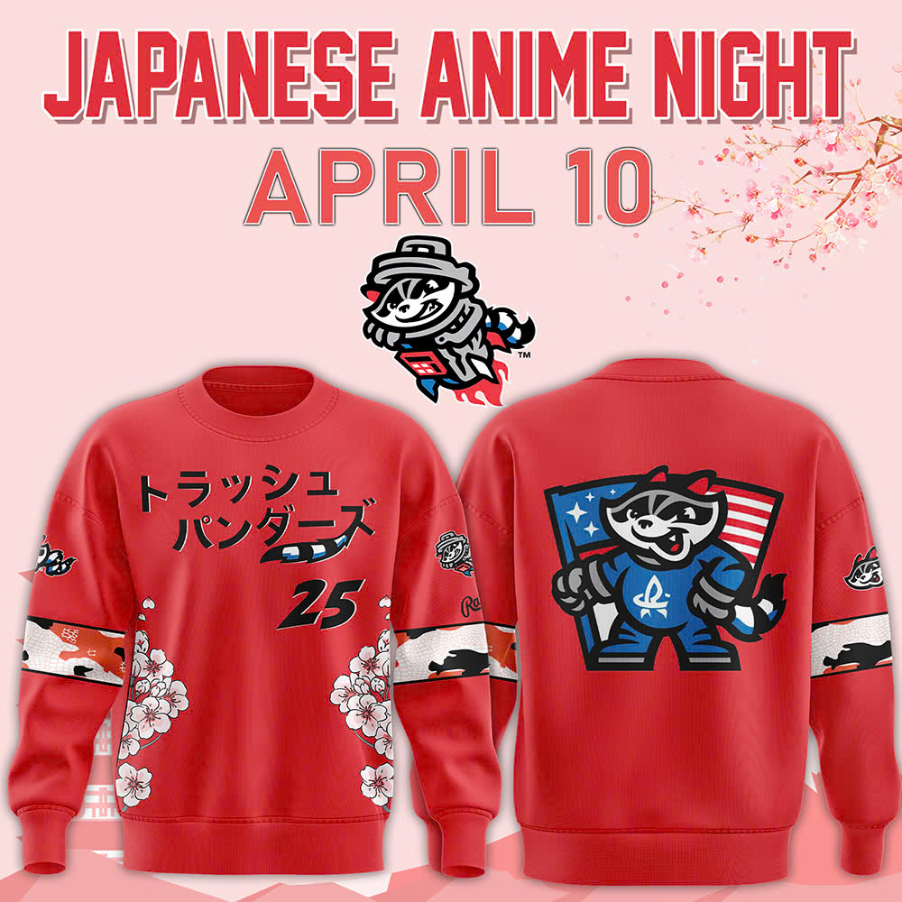 Rocket City Trash Pandas 2025 Japanese Anime Night Sweatshirt - Famjoys Rocket City Trash Pandas 2025 Japanese Anime Night Sweatshirt - Famjoys