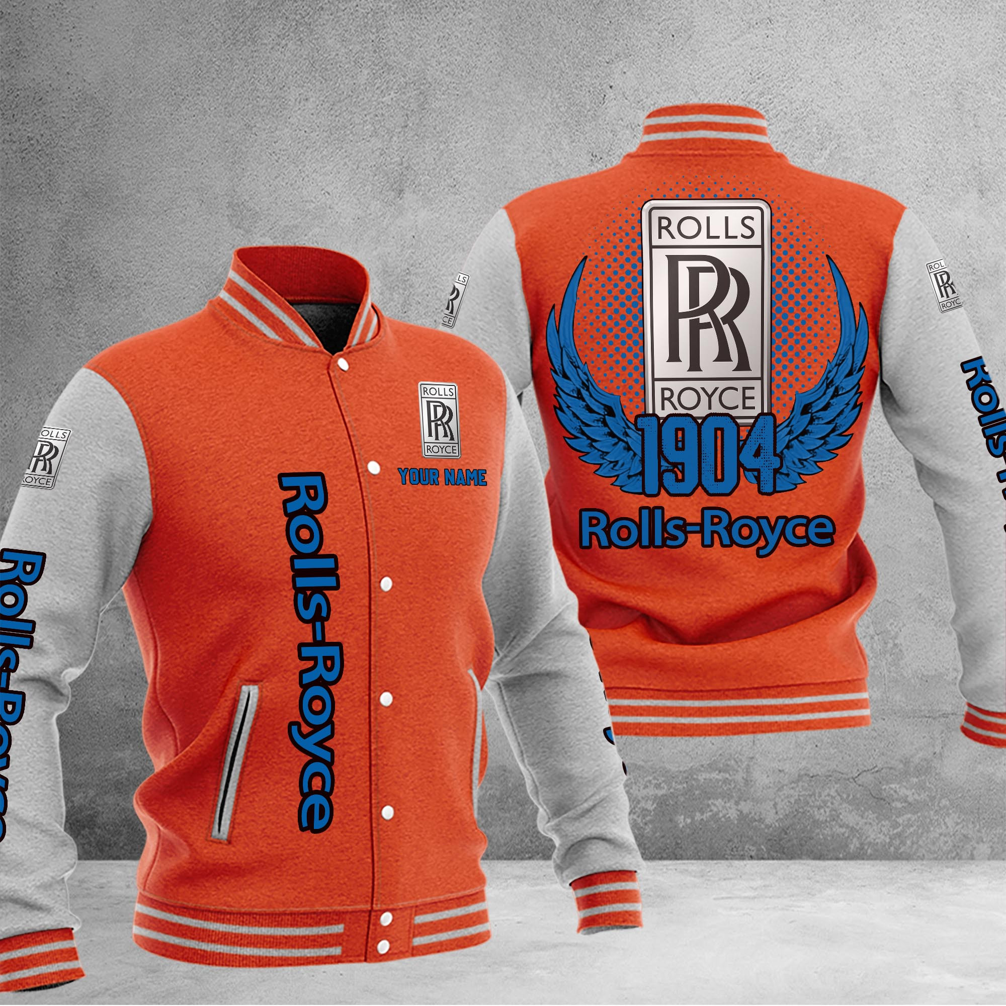 Rolls Royce DMHJ1075 Baseball Jacket Multicolor - Famjoys Rolls Royce DMHJ1075 Baseball Jacket Multicolor - Famjoys