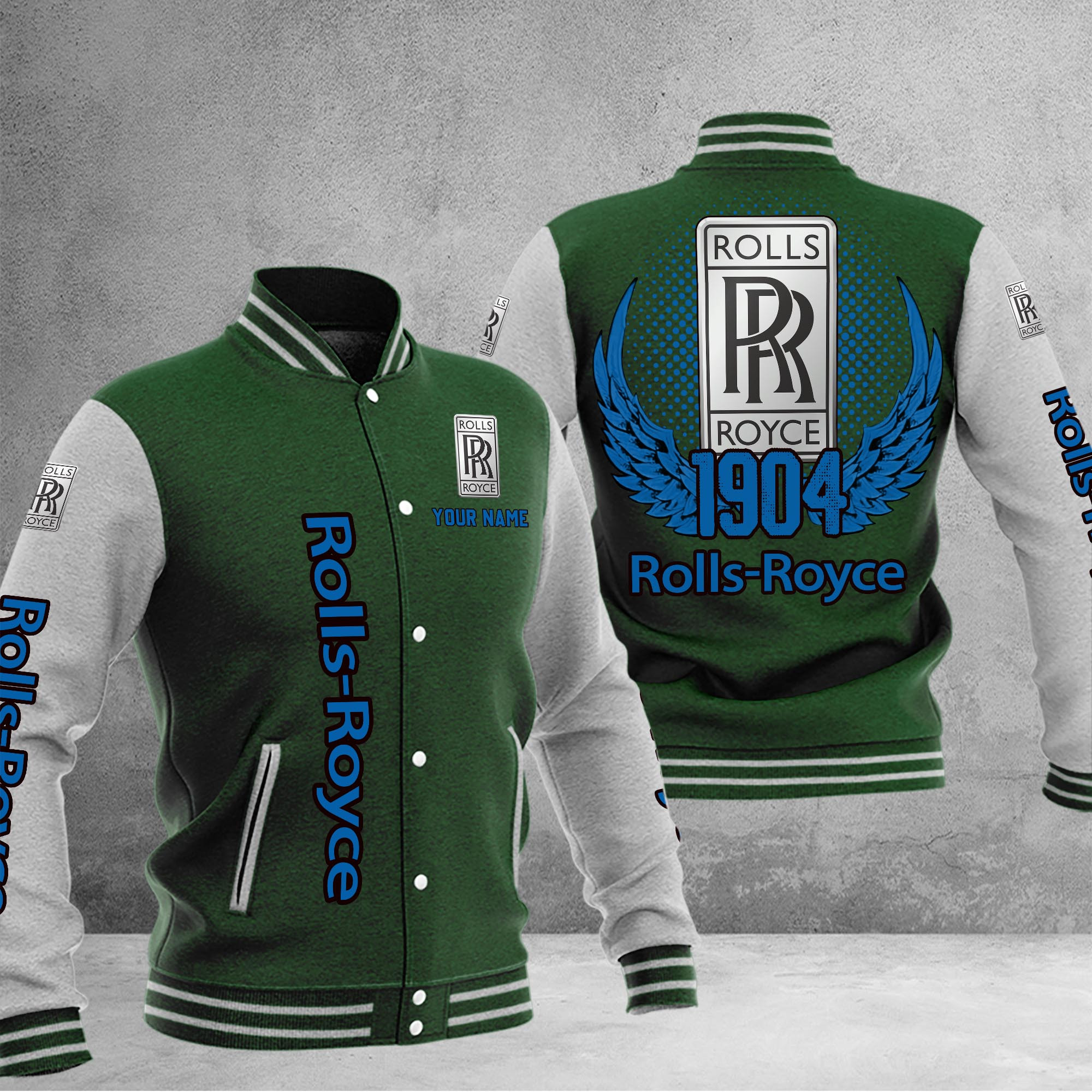 Rolls Royce DMHJ1075 Baseball Jacket Multicolor - Famjoys Rolls Royce DMHJ1075 Baseball Jacket Multicolor - Famjoys