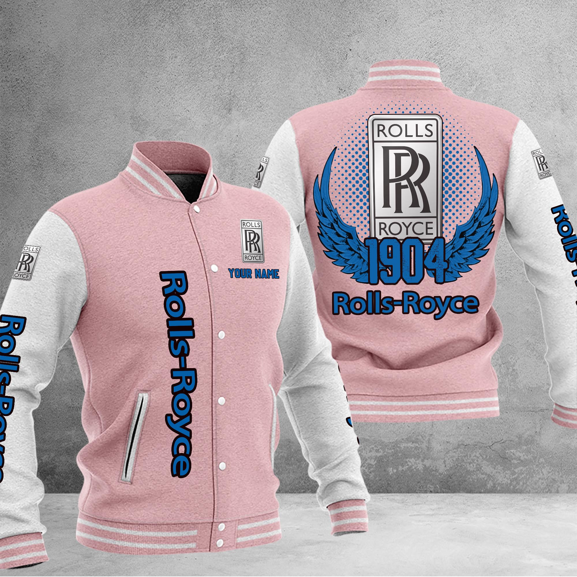 Rolls Royce DMHJ1075 Baseball Jacket Multicolor - Famjoys Rolls Royce DMHJ1075 Baseball Jacket Multicolor - Famjoys