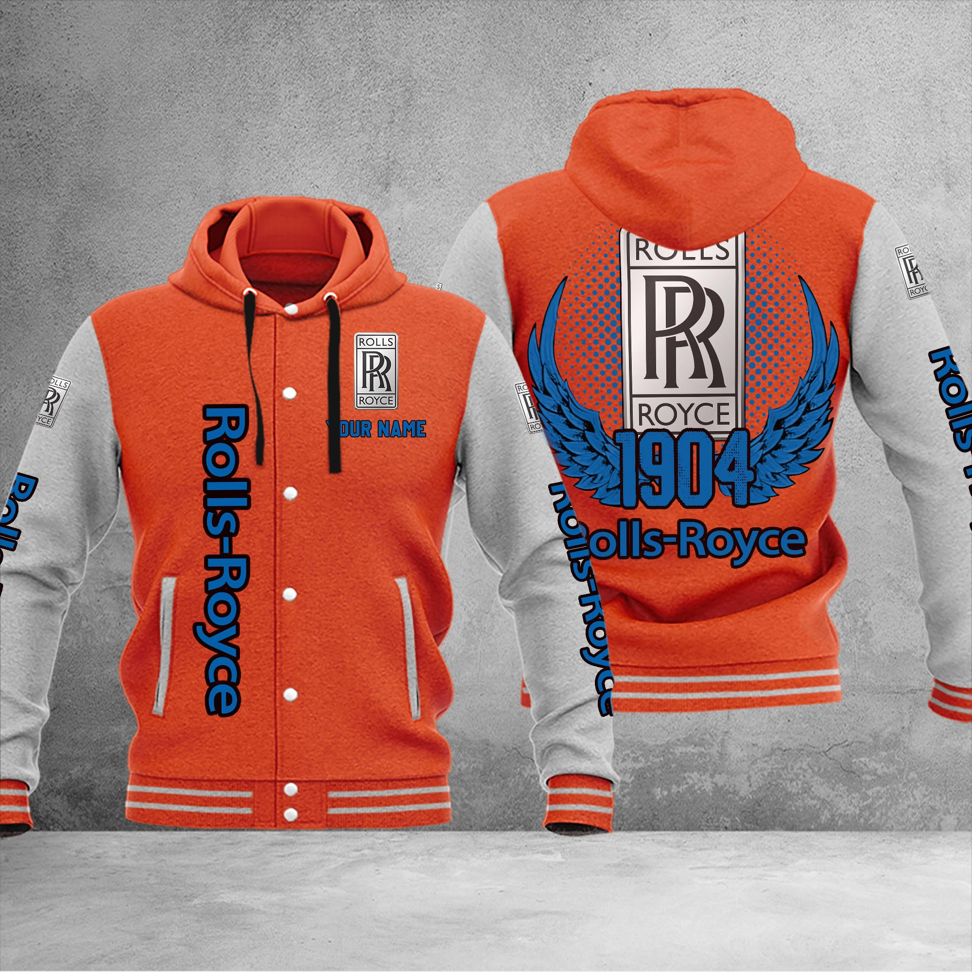 Rolls Royce DMHJ1075 Baseball Jacket Multicolor - Famjoys Rolls Royce DMHJ1075 Baseball Jacket Multicolor - Famjoys