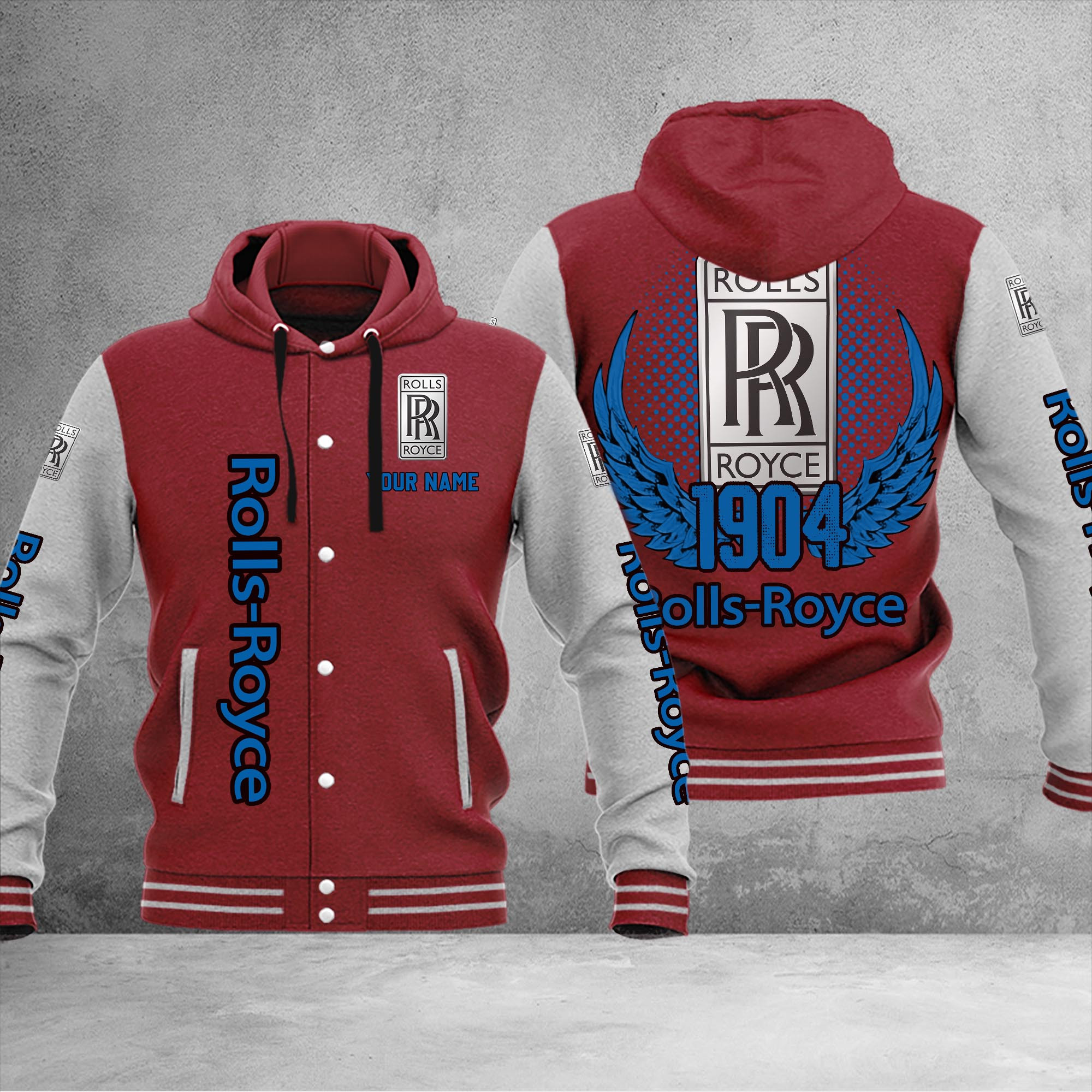 Rolls Royce DMHJ1075 Baseball Jacket Multicolor - Famjoys Rolls Royce DMHJ1075 Baseball Jacket Multicolor - Famjoys