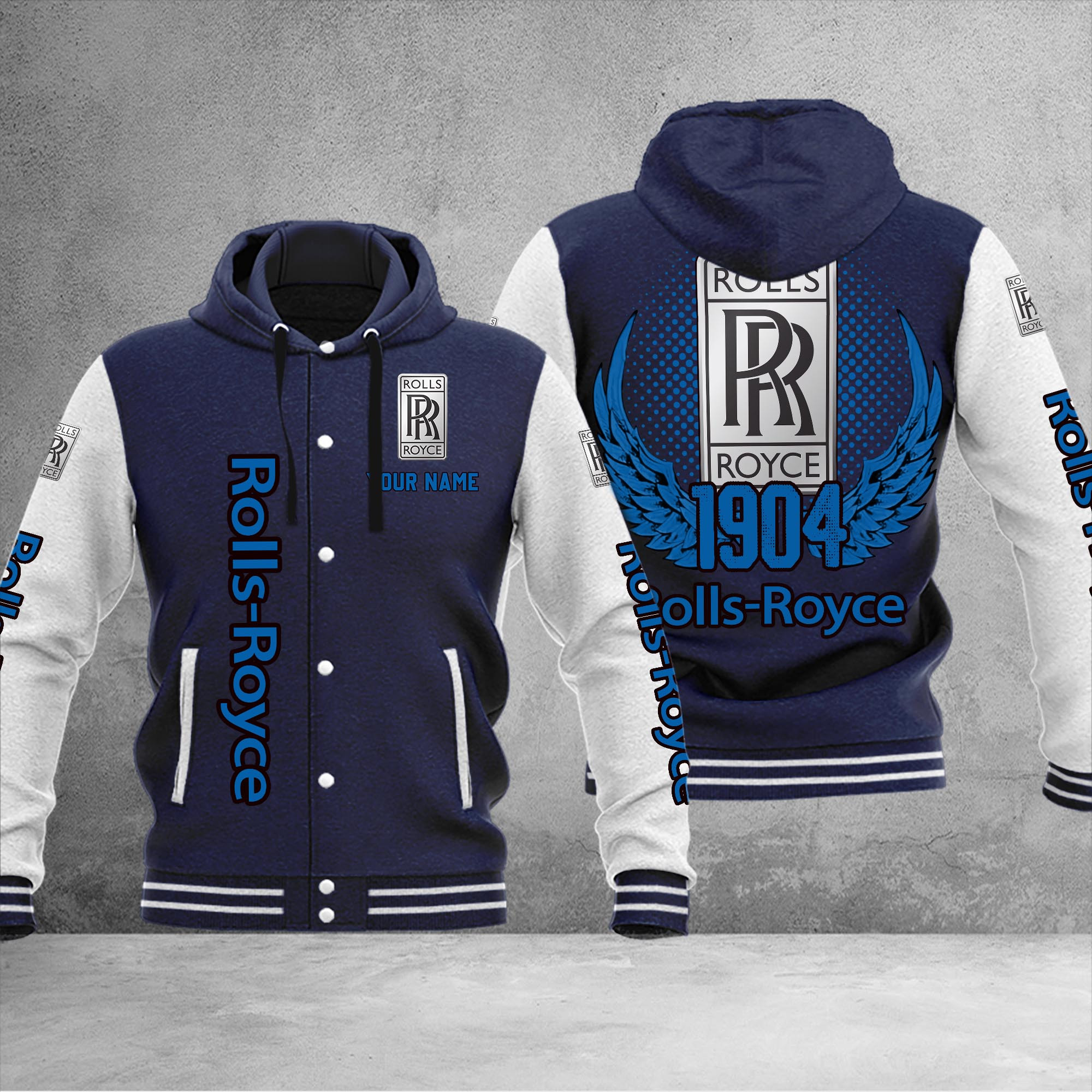 Rolls Royce DMHJ1075 Baseball Jacket Multicolor - Famjoys Rolls Royce DMHJ1075 Baseball Jacket Multicolor - Famjoys