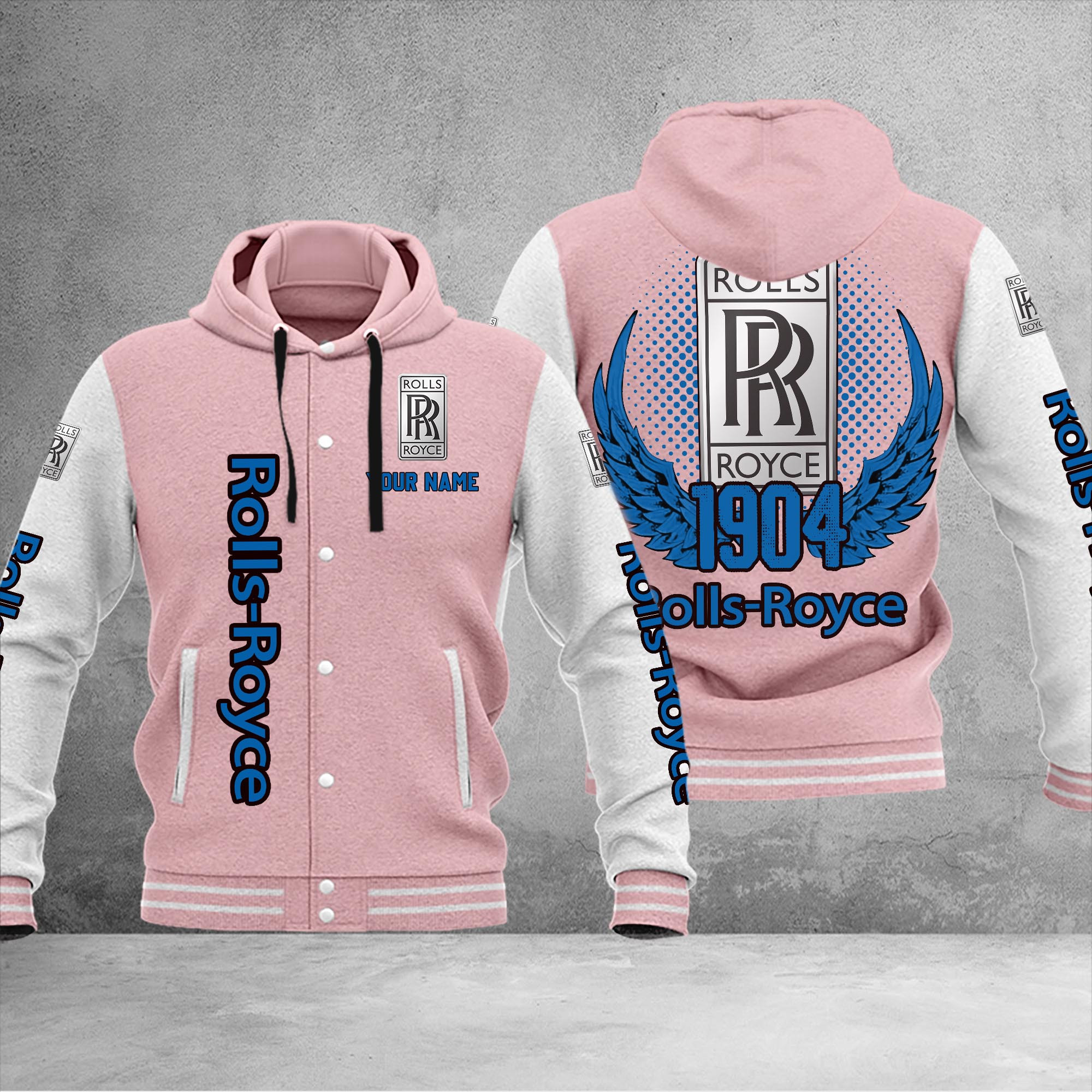 Rolls Royce DMHJ1075 Baseball Jacket Multicolor - Famjoys Rolls Royce DMHJ1075 Baseball Jacket Multicolor - Famjoys
