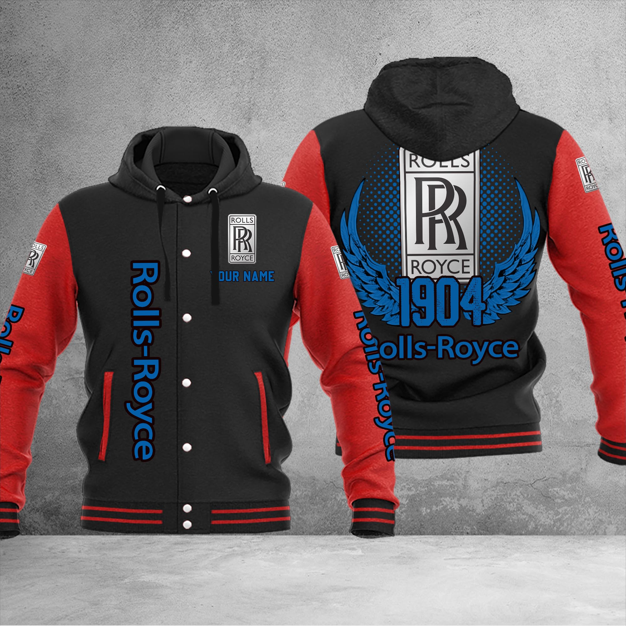 Rolls Royce DMHJ1075 Baseball Jacket Multicolor - Famjoys Rolls Royce DMHJ1075 Baseball Jacket Multicolor - Famjoys
