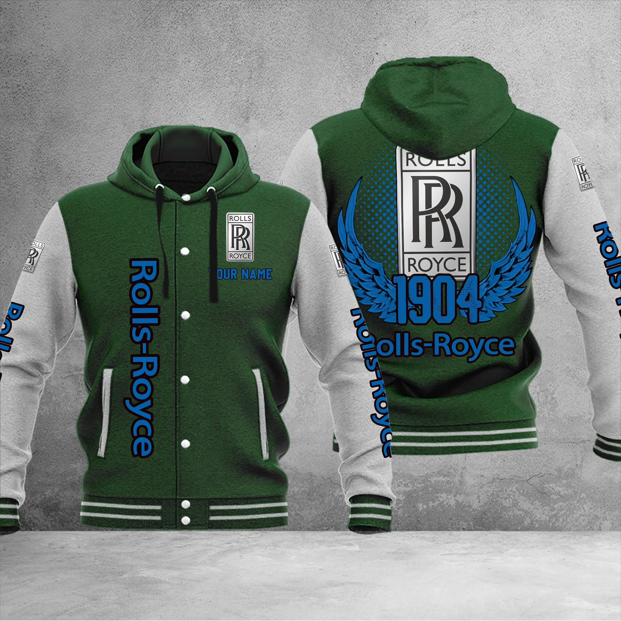 Rolls Royce DMHJ1075 Baseball Jacket Multicolor - Famjoys Rolls Royce DMHJ1075 Baseball Jacket Multicolor - Famjoys