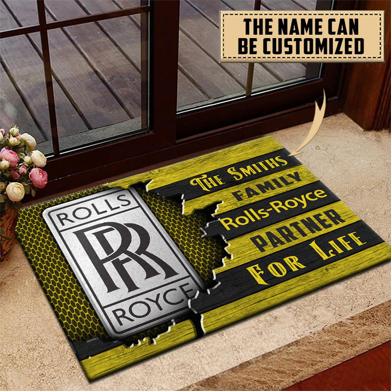 Rolls Royce Doormat Custom Name, Multicolor - Famjoys Rolls Royce Doormat Custom Name, Multicolor - Famjoys