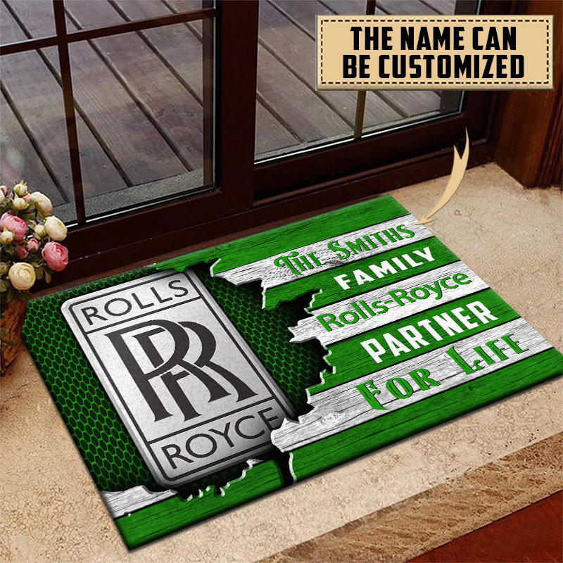 Rolls Royce Doormat Custom Name, Multicolor - Famjoys Rolls Royce Doormat Custom Name, Multicolor - Famjoys
