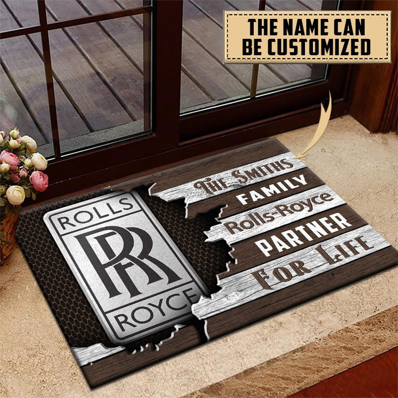 Rolls Royce Doormat Custom Name, Multicolor - Famjoys Rolls Royce Doormat Custom Name, Multicolor - Famjoys